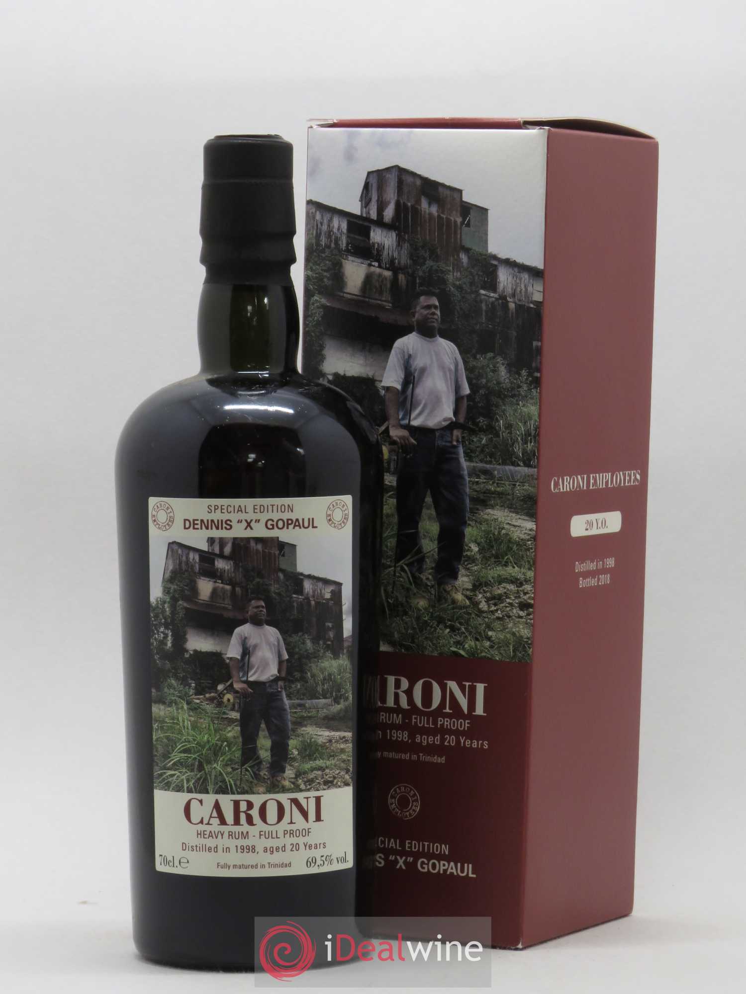 Rhum Trinidad and Tobaggo Heavy Rum Full Proof Caroni Trinidad 20 Ans mise 2018 Serie Caroni Employes Dennis X Gopaul 1998 - Posten von 1 Flasche - 0
