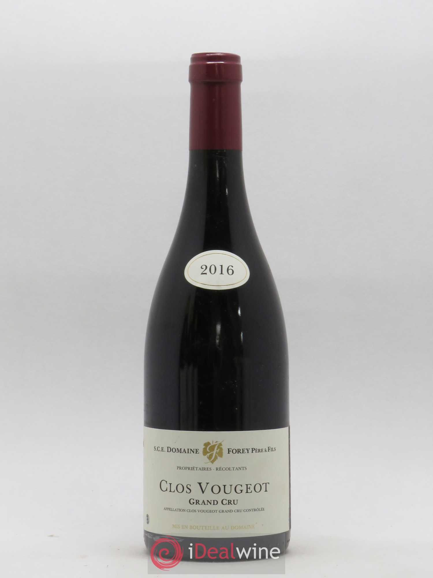 Clos de Vougeot Grand Cru Domaine Forey 2016 - Lot de 1 bouteille - 0