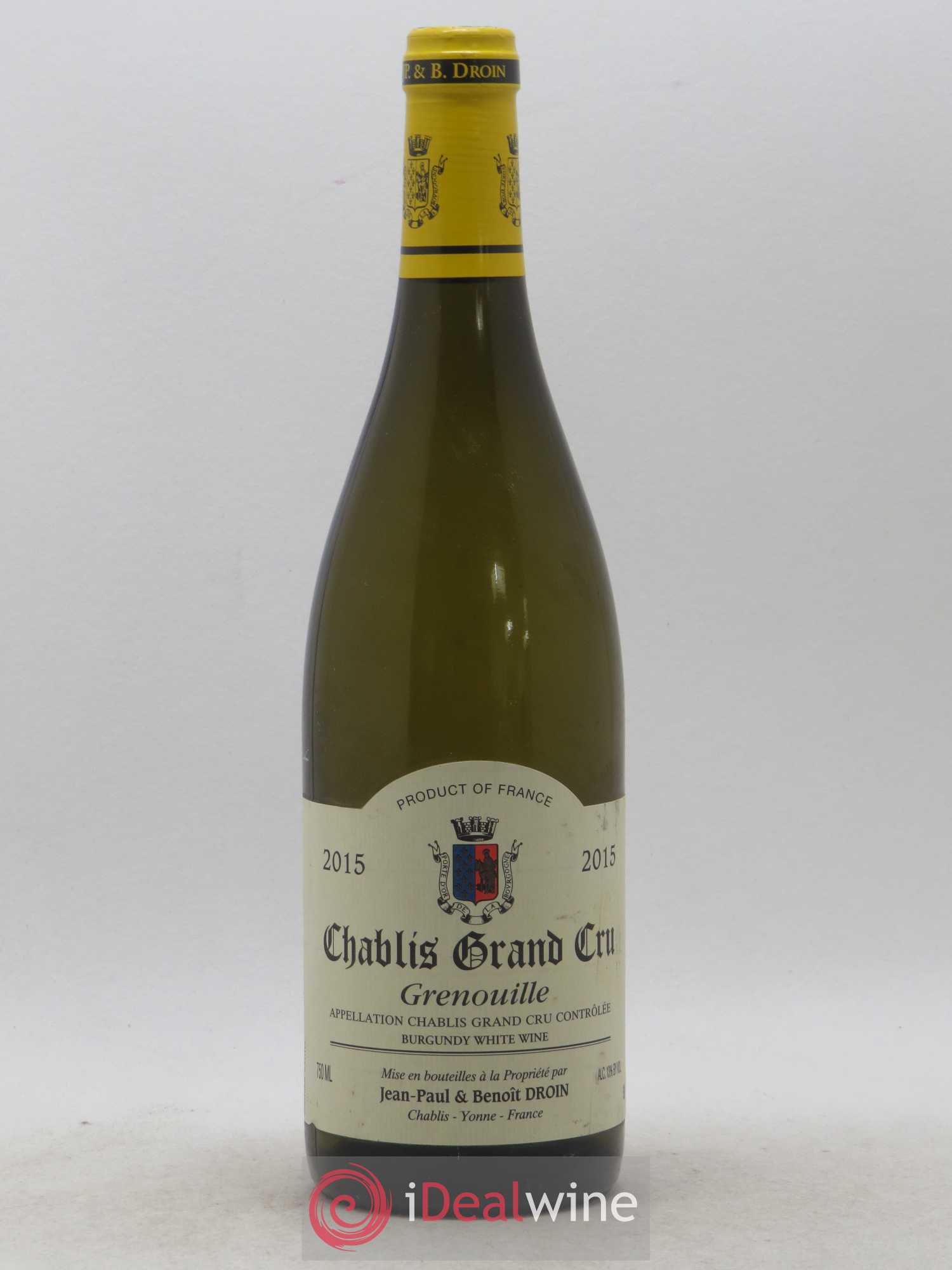 Chablis Grand Cru Grenouilles Jean-Paul & Benoît Droin (Domaine) 2015 - Lot de 1 bouteille - 0