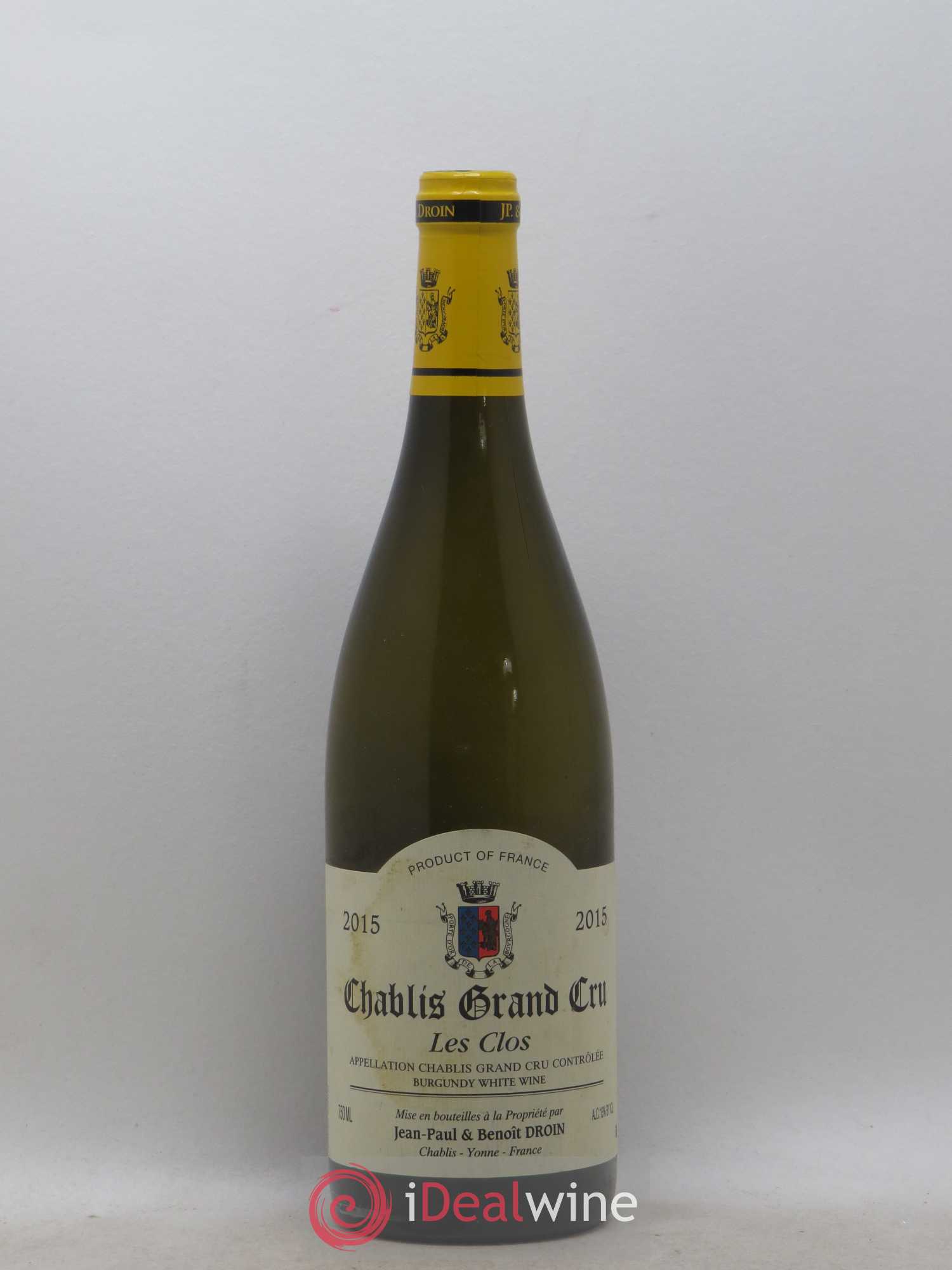 Chablis Grand Cru Les Clos Jean-Paul & Benoît Droin (Domaine) 2015 - Lot de 1 bouteille - 0