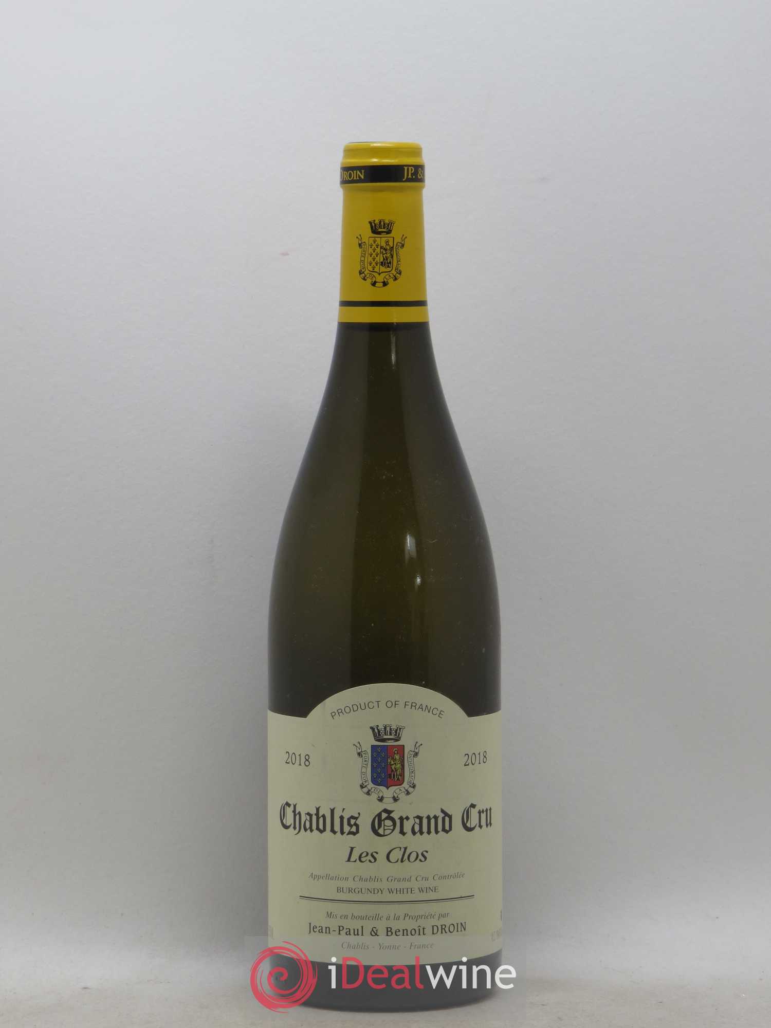 Chablis Grand Cru Les Clos Jean-Paul & Benoît Droin (Domaine) 2018 - Lot de 1 bouteille - 0