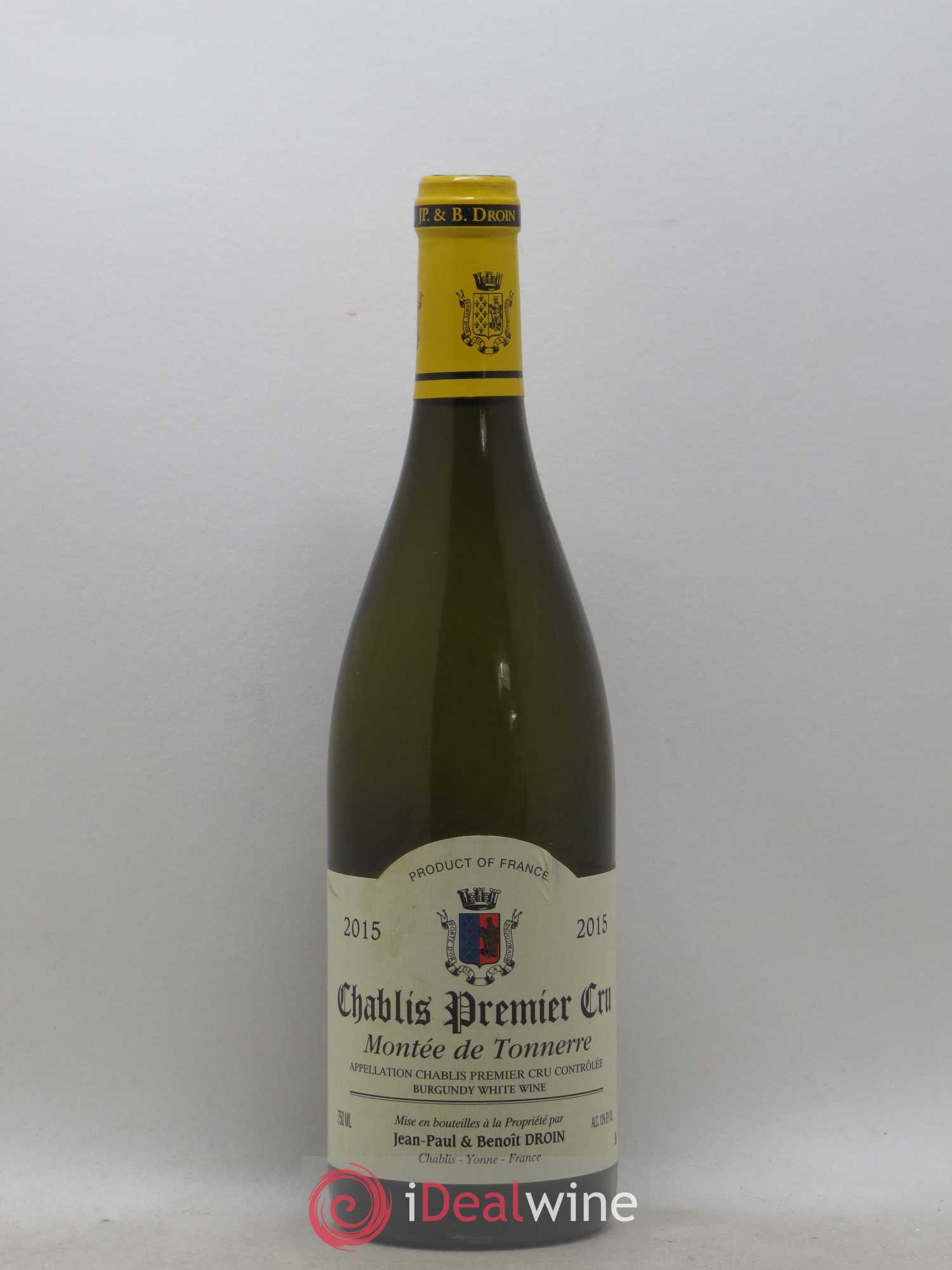 Chablis 1er Cru Montée de Tonnerre Jean-Paul & Benoît Droin (Domaine) 2015 - Lot de 1 bouteille - 0