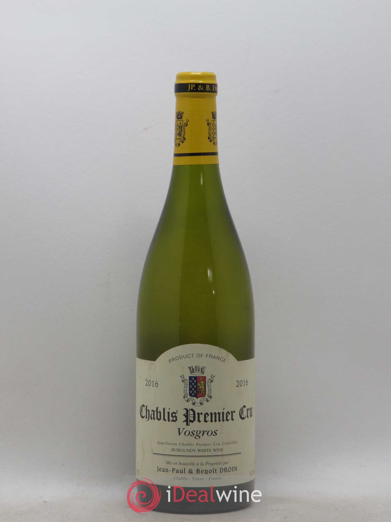 Chablis 1er Cru Vosgros Jean-Paul & Benoît Droin (Domaine) 2016 - Lot de 1 bouteille - 0