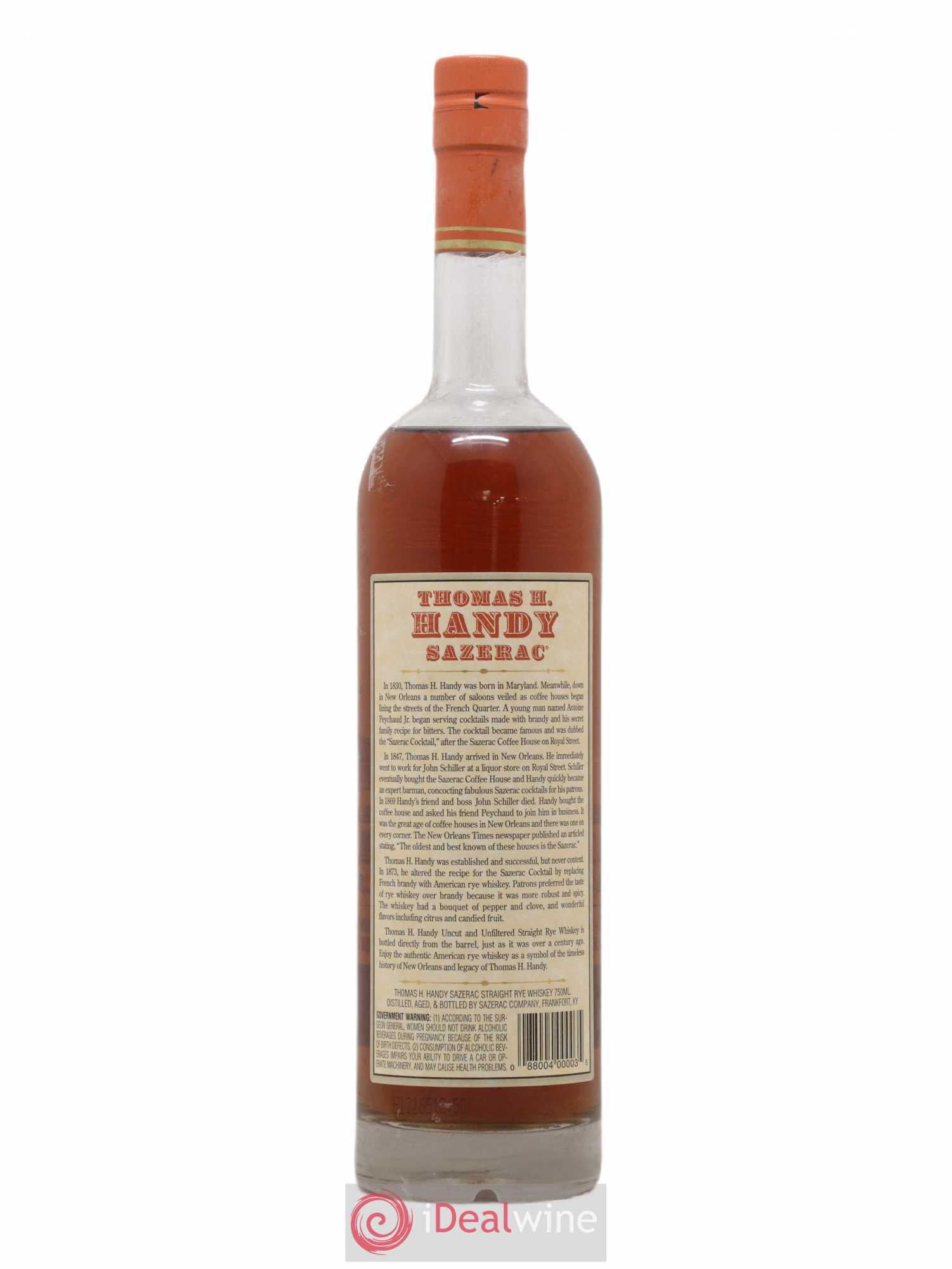 Whisky Thomas Handy Sazerac 132,4 Proof 66,2 ° 2006 - Posten von 1 Flasche - 1