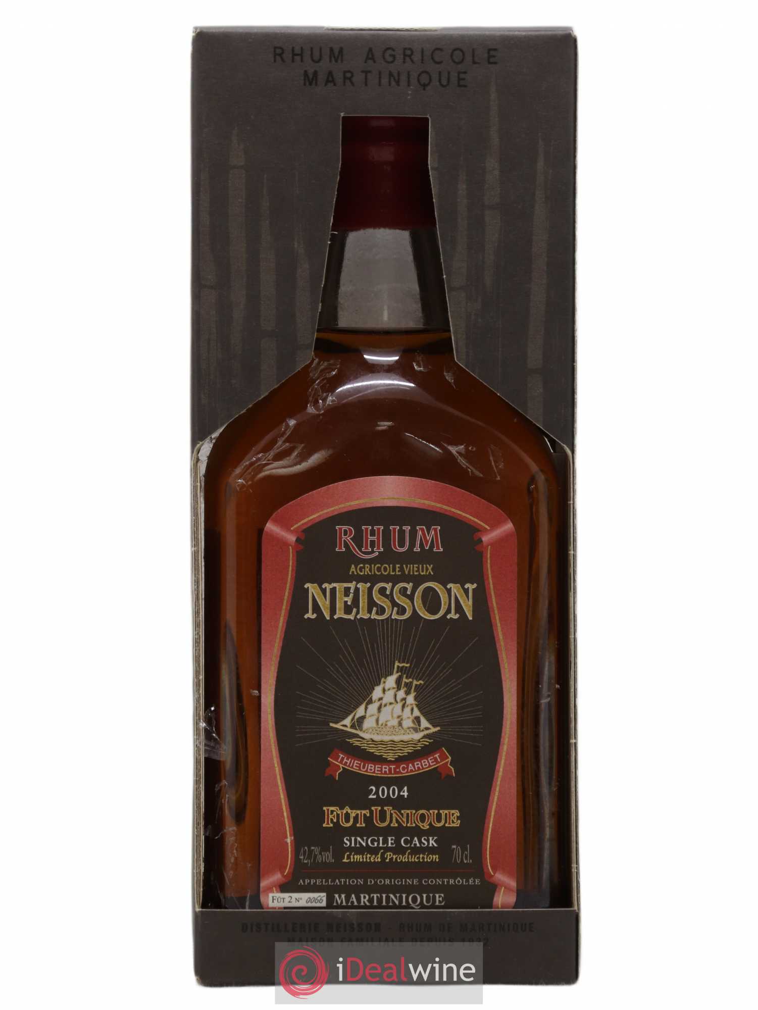 Rhum Neisson Millésimé Fut Unique distillé en 2003 embouteillé en 2011 42,7° 2004 - Lot de 1 bouteille - 2