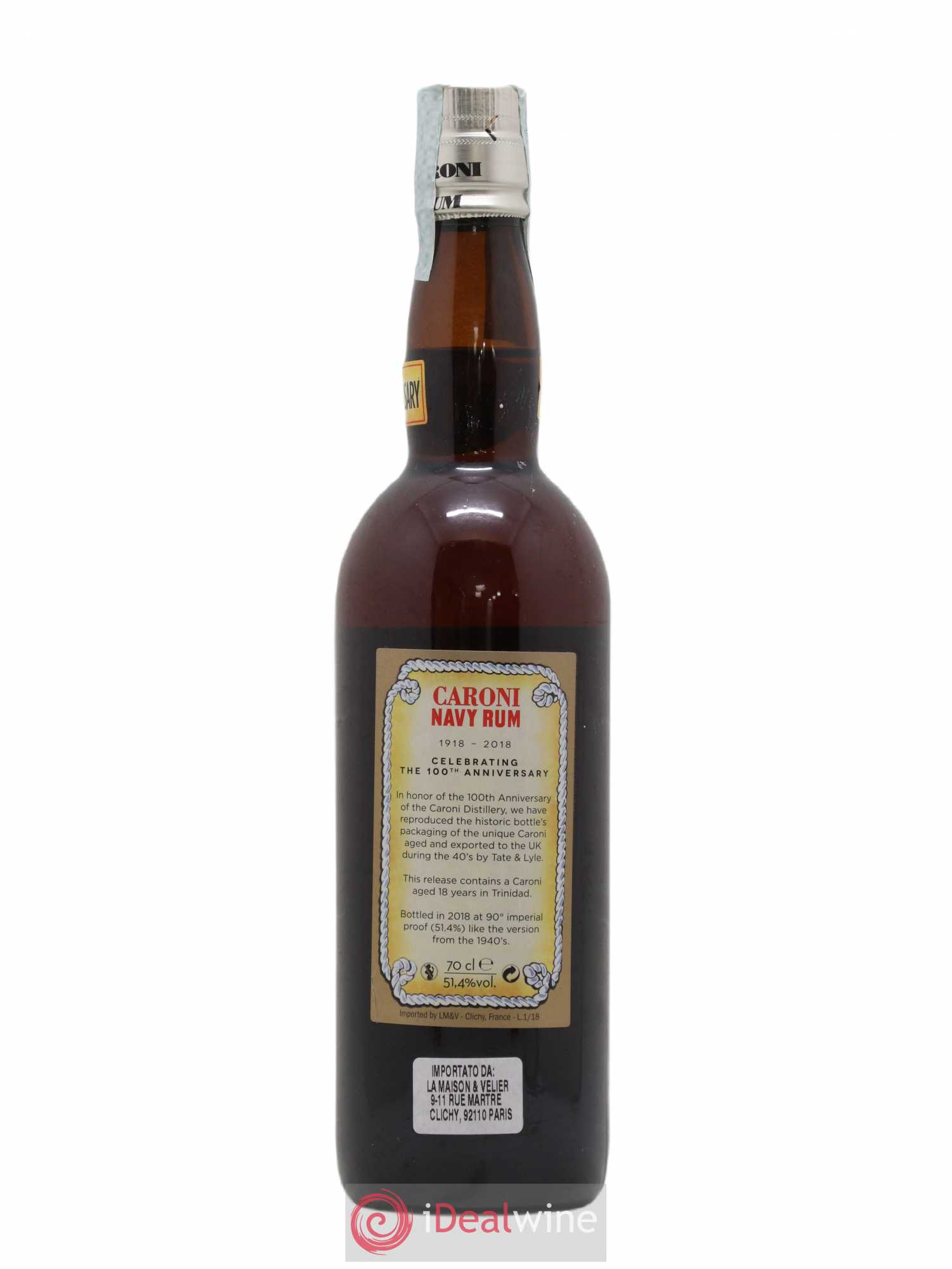 Caroni 18 years Velier Navy Rum 90° Proof - bottled 2018 Celebrating the 100th Anniversary Extra Strong - Lot de 1 bouteille - 1