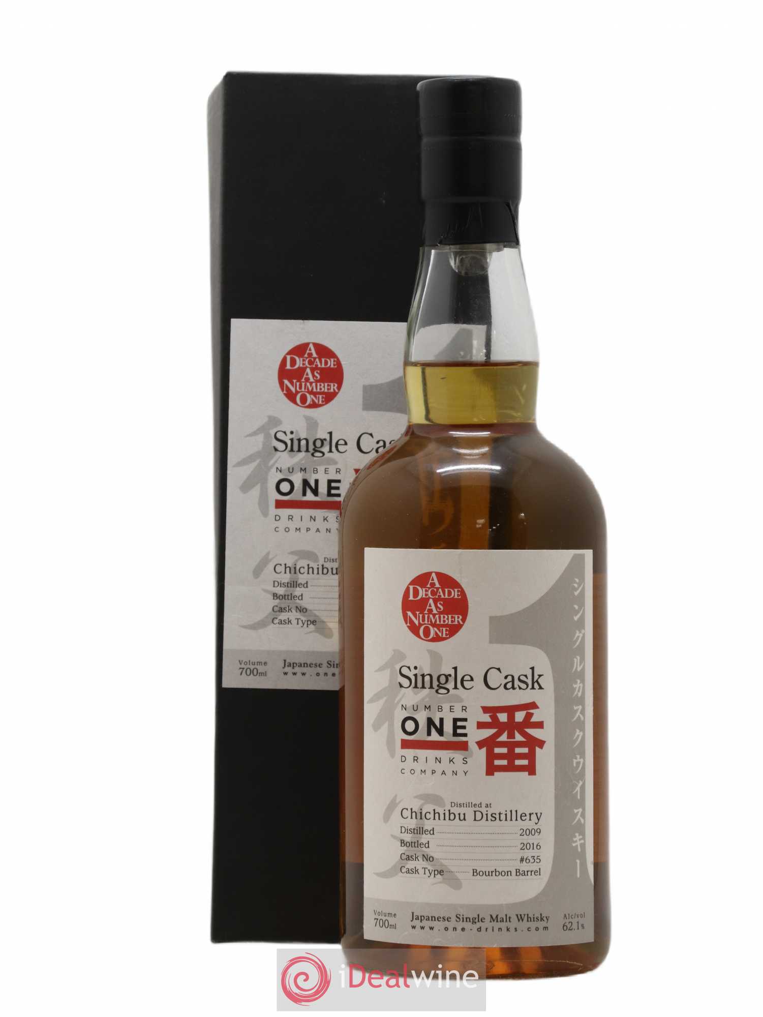 Whisky Chichibu Of. Single Cask n°635 62,1° Bottled in 2016 2009 - Posten von 1 Flasche - 2