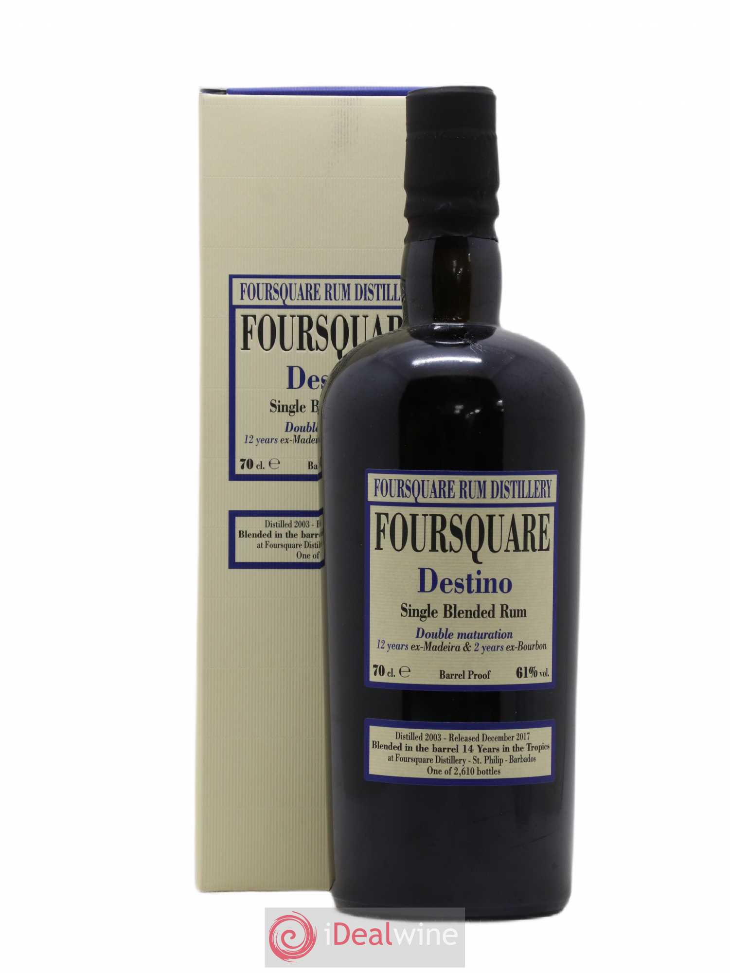 Foursquare 14 years 2003 Velier Destino Double Maturation - One of 2610 - bottled 2017 Barrel Proof - Lot de 1 bouteille - 2