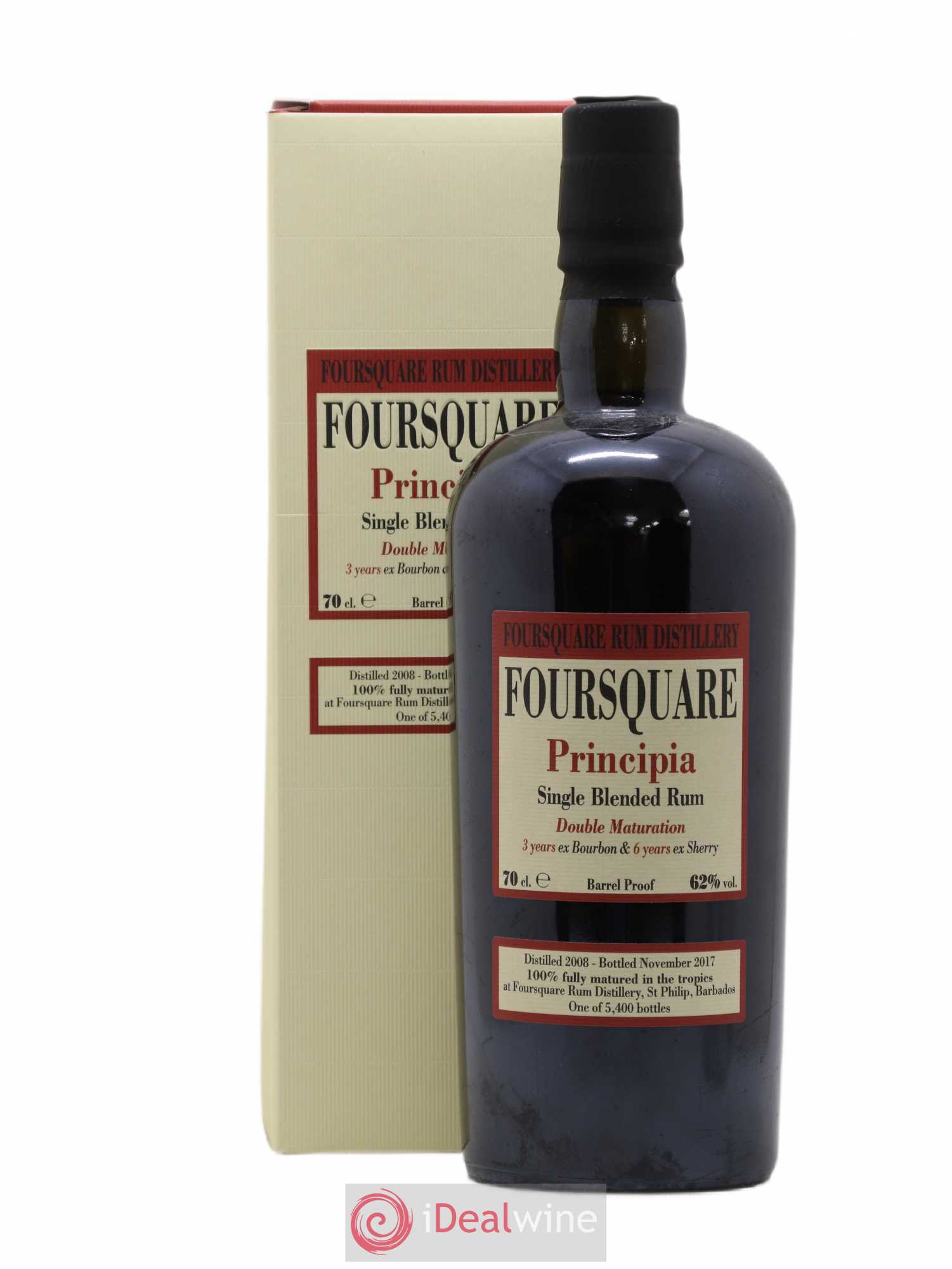 Foursquare 9 years 2008 Velier Principia Barrel Proof - One of 5400 - bottled 2017 Double Maturation - Posten von 1 Flasche - 2