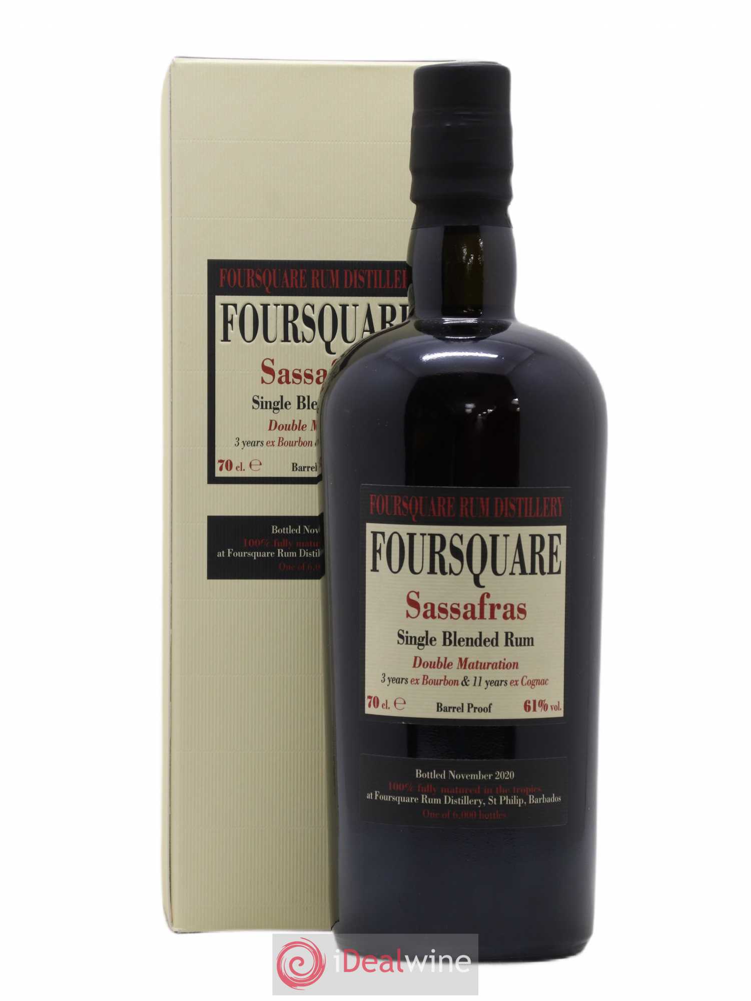 Foursquare Of. Sassafras Barrel Proof - One of 6000 - bottled 2020 Double Maturation - Lot de 1 bouteille - 2