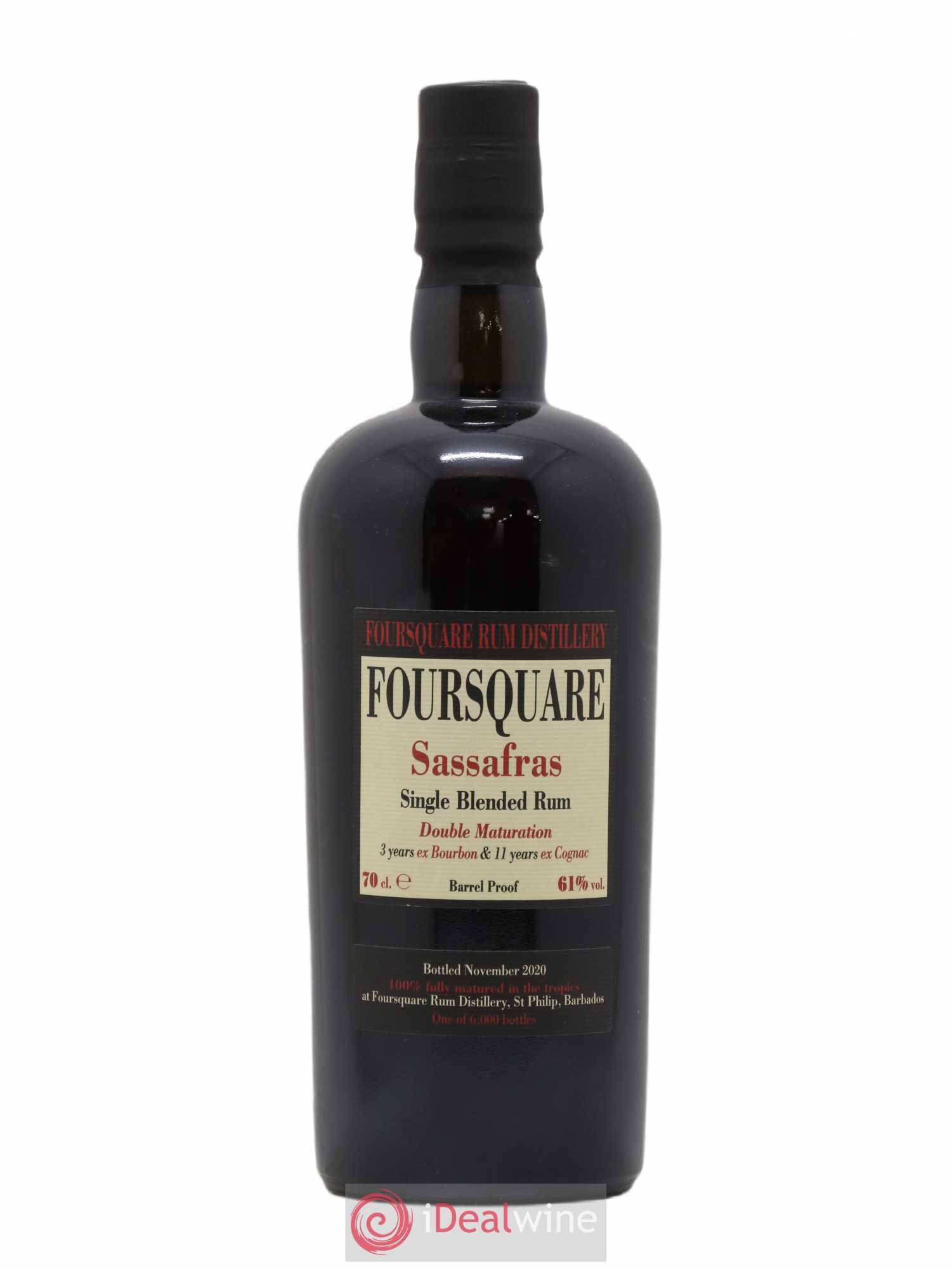 Foursquare Of. Sassafras Barrel Proof - One of 6000 - bottled 2020 Double Maturation - Lot de 1 bouteille - 0