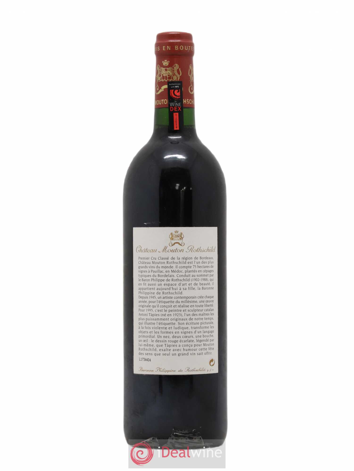Château Mouton Rothschild 1er Grand Cru Classé 1995 - Lot de 1 bouteille - 1