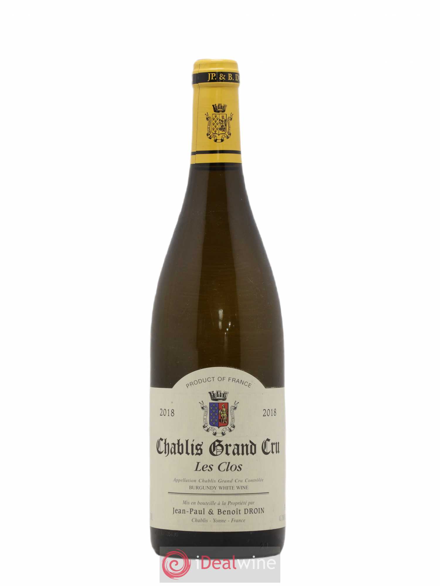 Chablis Grand Cru Les Clos Jean-Paul & Benoît Droin (Domaine) 2018 - Lot de 1 bouteille - 0