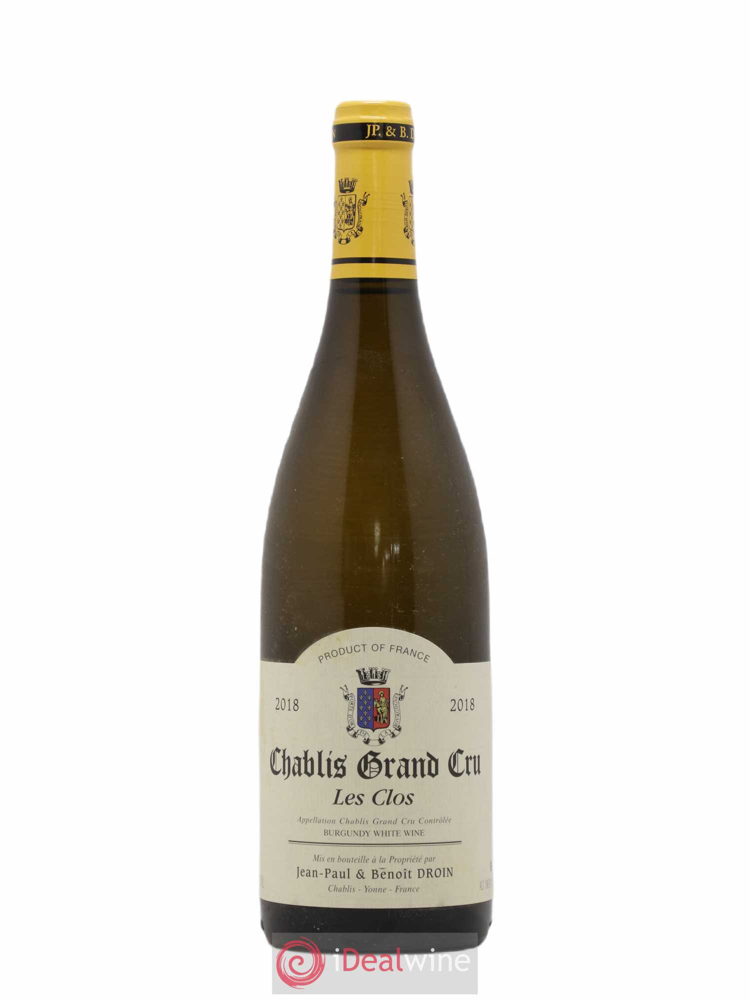 Chablis Grand Cru Les Clos Jean-Paul & Benoît Droin (Domaine) 2018 - Lot de 1 bouteille - 0