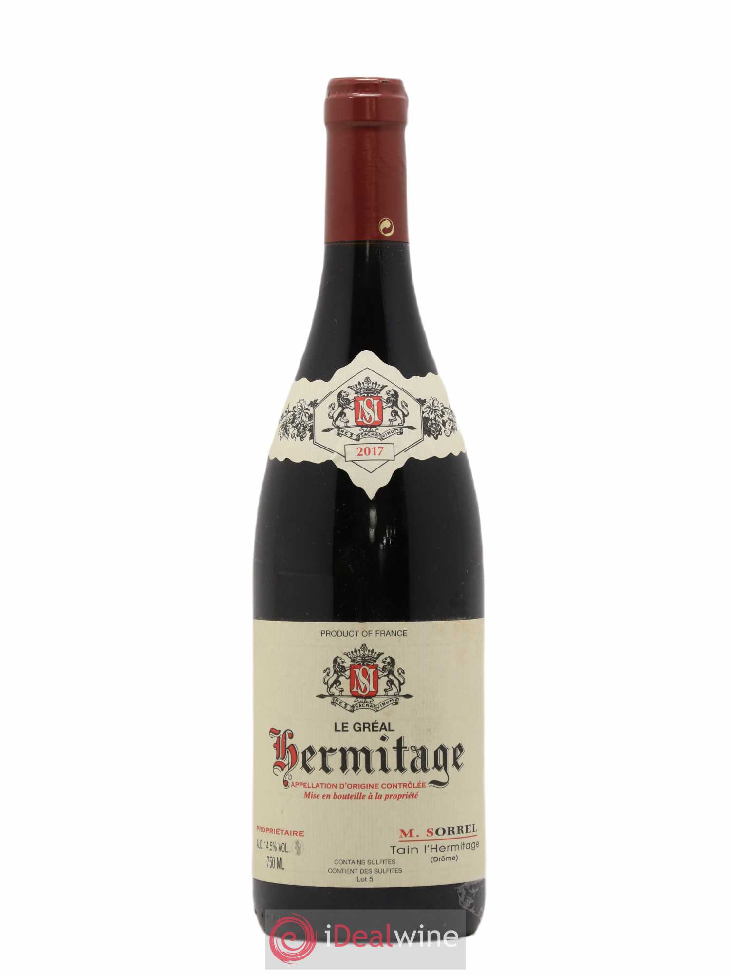 Hermitage Le Gréal Marc Sorrel 2017 - Lot de 1 bouteille - 0