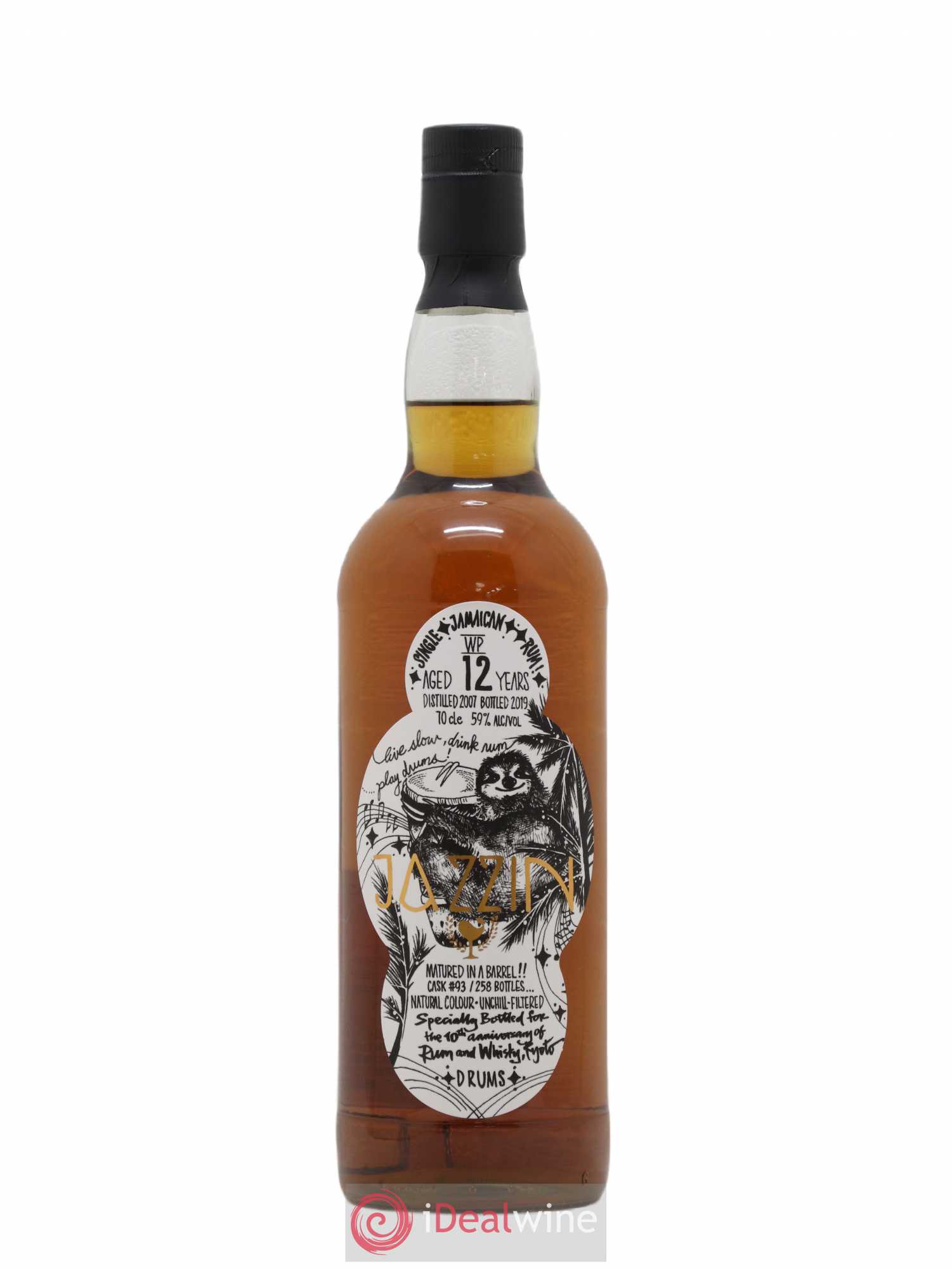 Rhum Rhum Jazzin 12 ans d'âge Matured in Barrel Cask 93 Cuvée Drums 59° - Lotto di 1 bottiglia - 0
