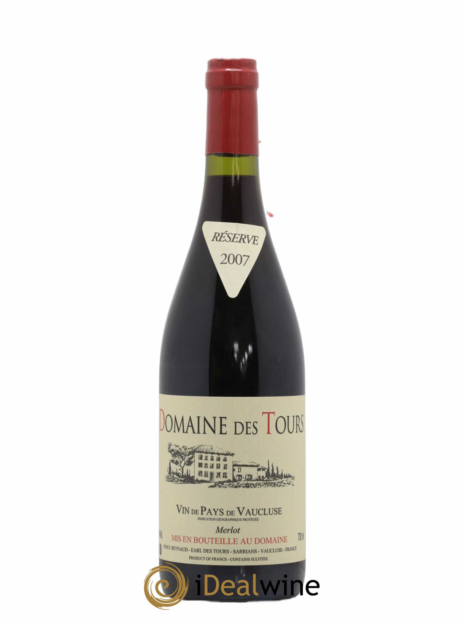 Vaucluse Domaine des Tours Merlot Emmanuel Reynaud 2007 - Lot de 1 bouteille - 0