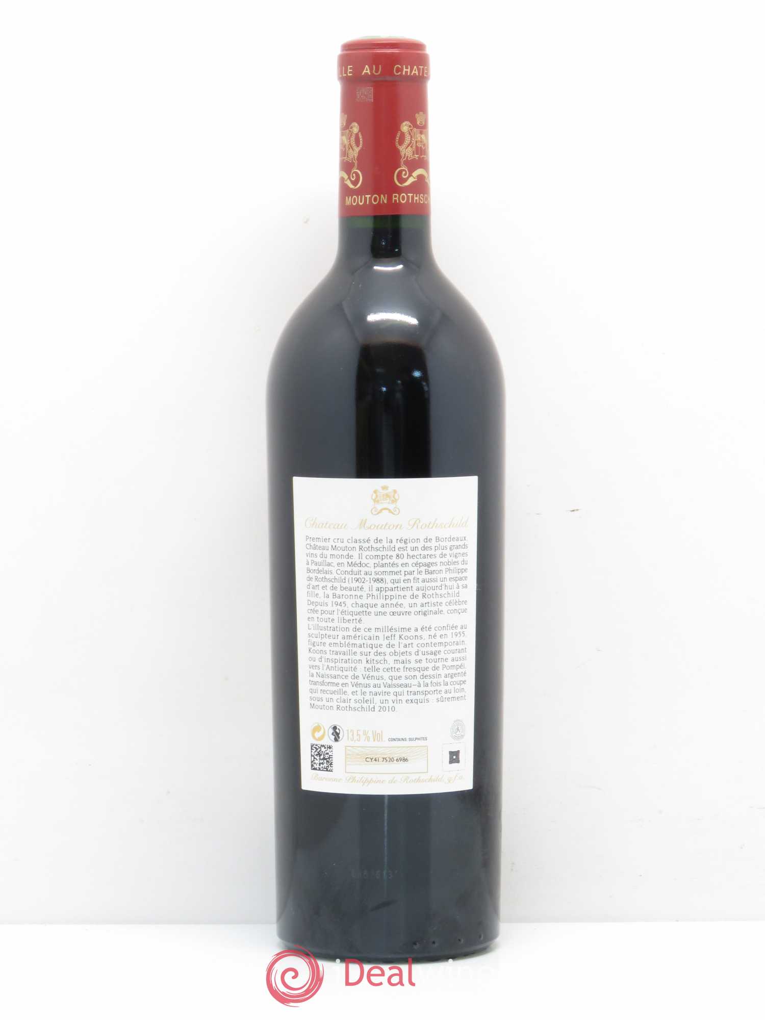 Château Mouton Rothschild 1er Grand Cru Classé 2010 - Lot de 1 bouteille - 1