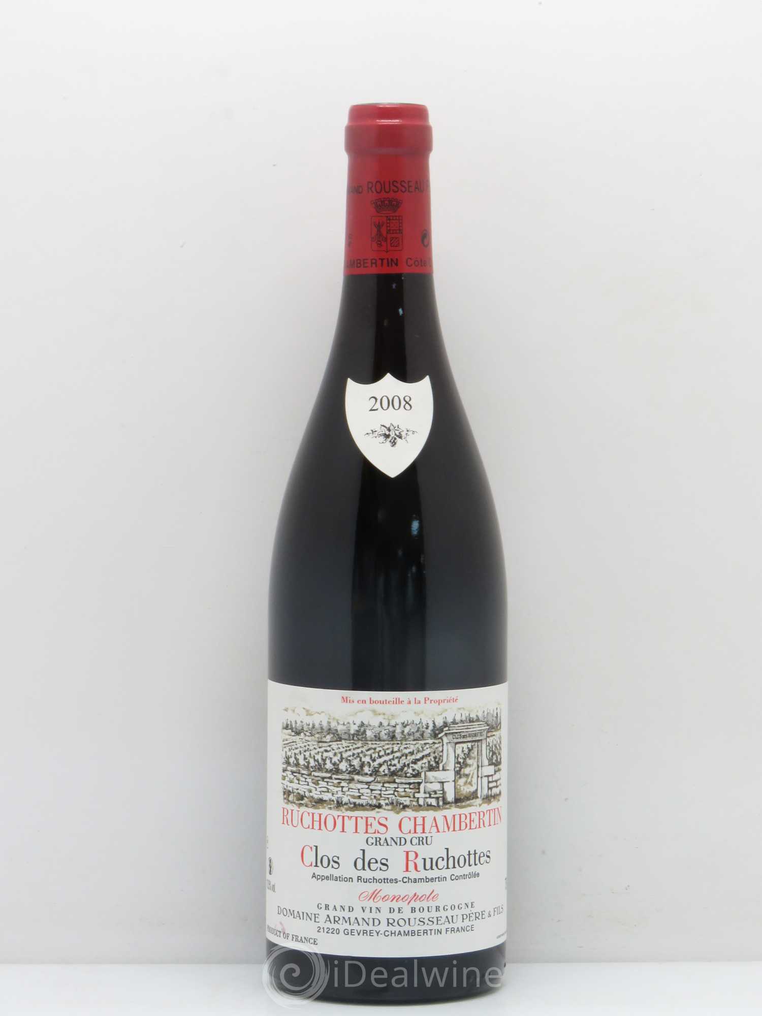 Ruchottes-Chambertin Grand Cru Clos des Ruchottes Armand Rousseau (Domaine) 2008 - Posten von 1 Flasche - 0