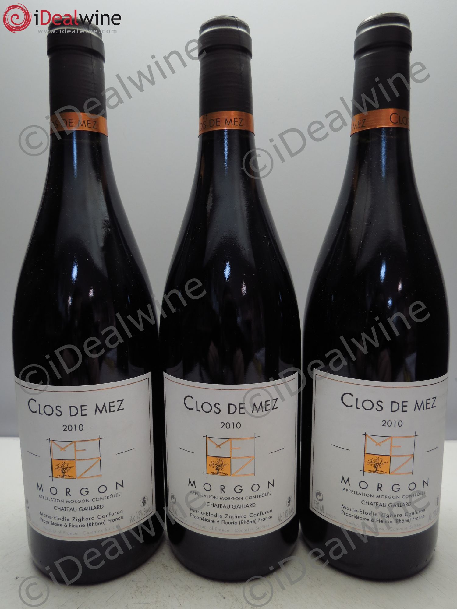 Morgon Domaine Clos de Mez, Château Gaillard 2010 - Posten von 3 Flaschen - 0