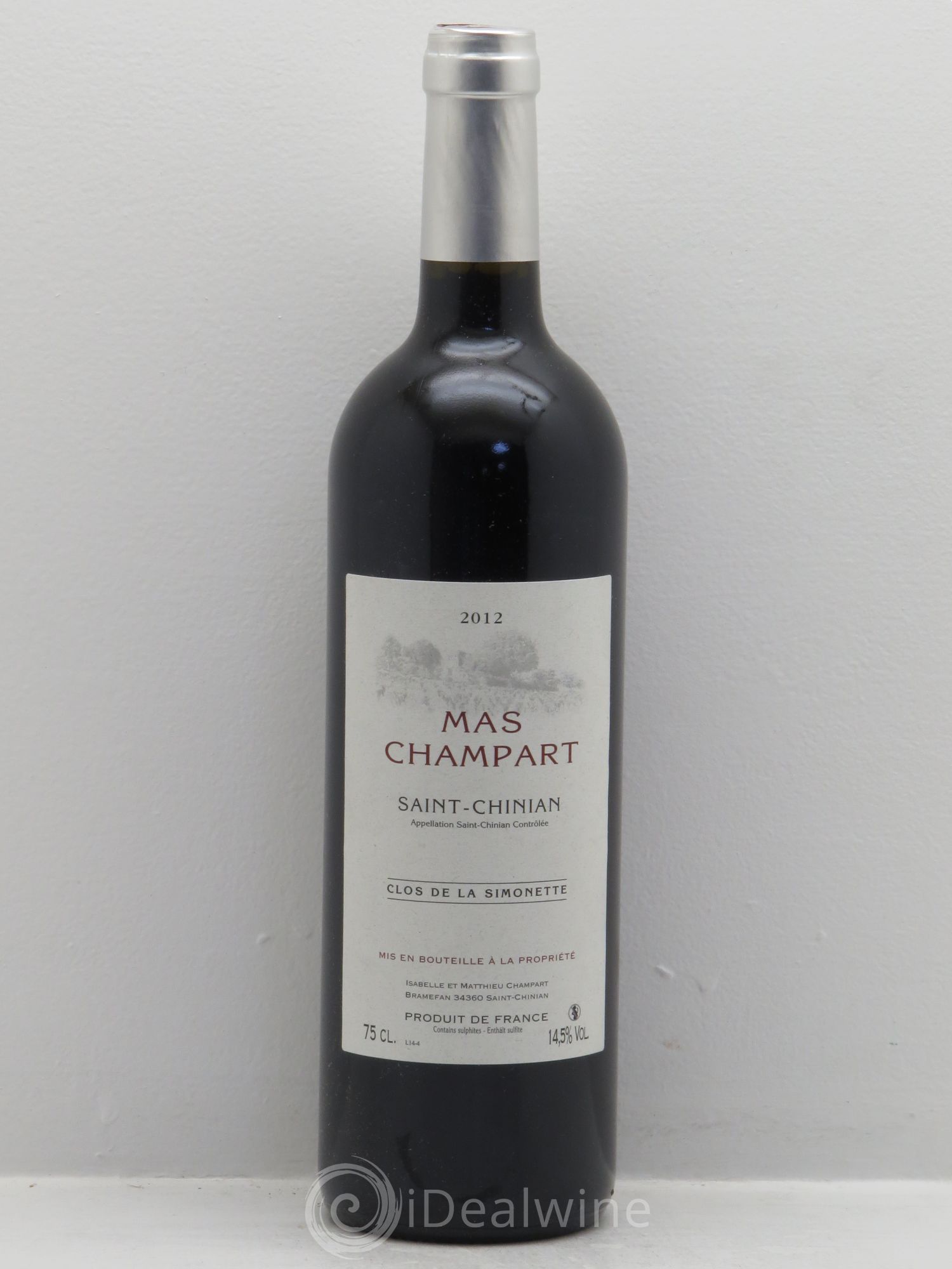 Saint-Chinian Mas Champart Clos de La Simonette Isabelle et Mathieu Champart 2012 - Lot de 1 bouteille - 0