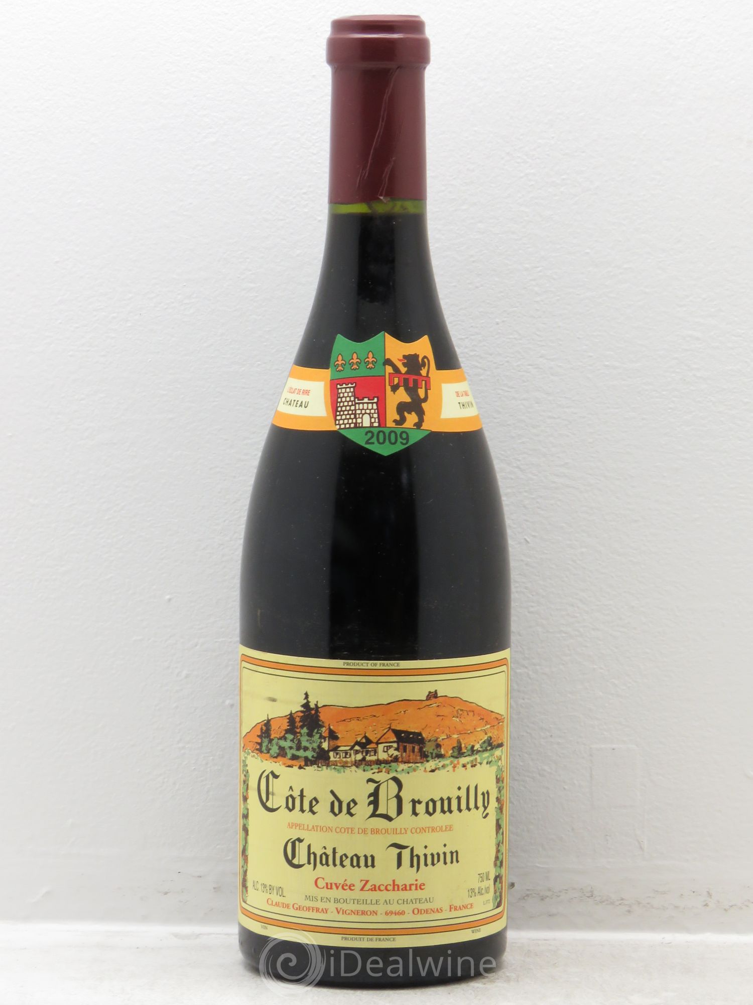 Côte de Brouilly Cuvée Zaccharie Château Thivin (sans prix de réserve) 2009 - Lot de 1 bouteille - 0