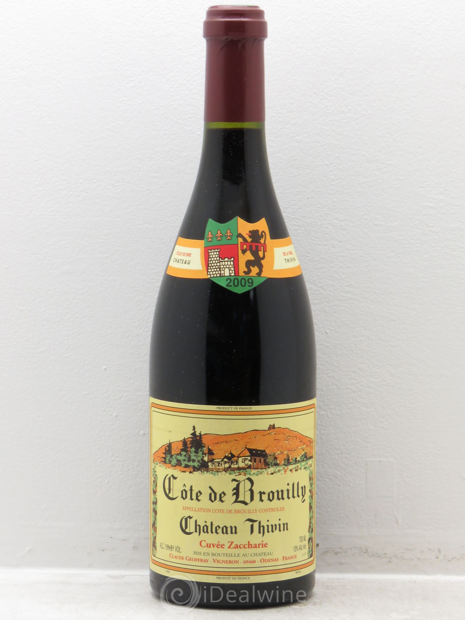 Côte de Brouilly Cuvée Zaccharie Château Thivin (sans prix de réserve) 2009 - Lot de 1 bouteille - 0