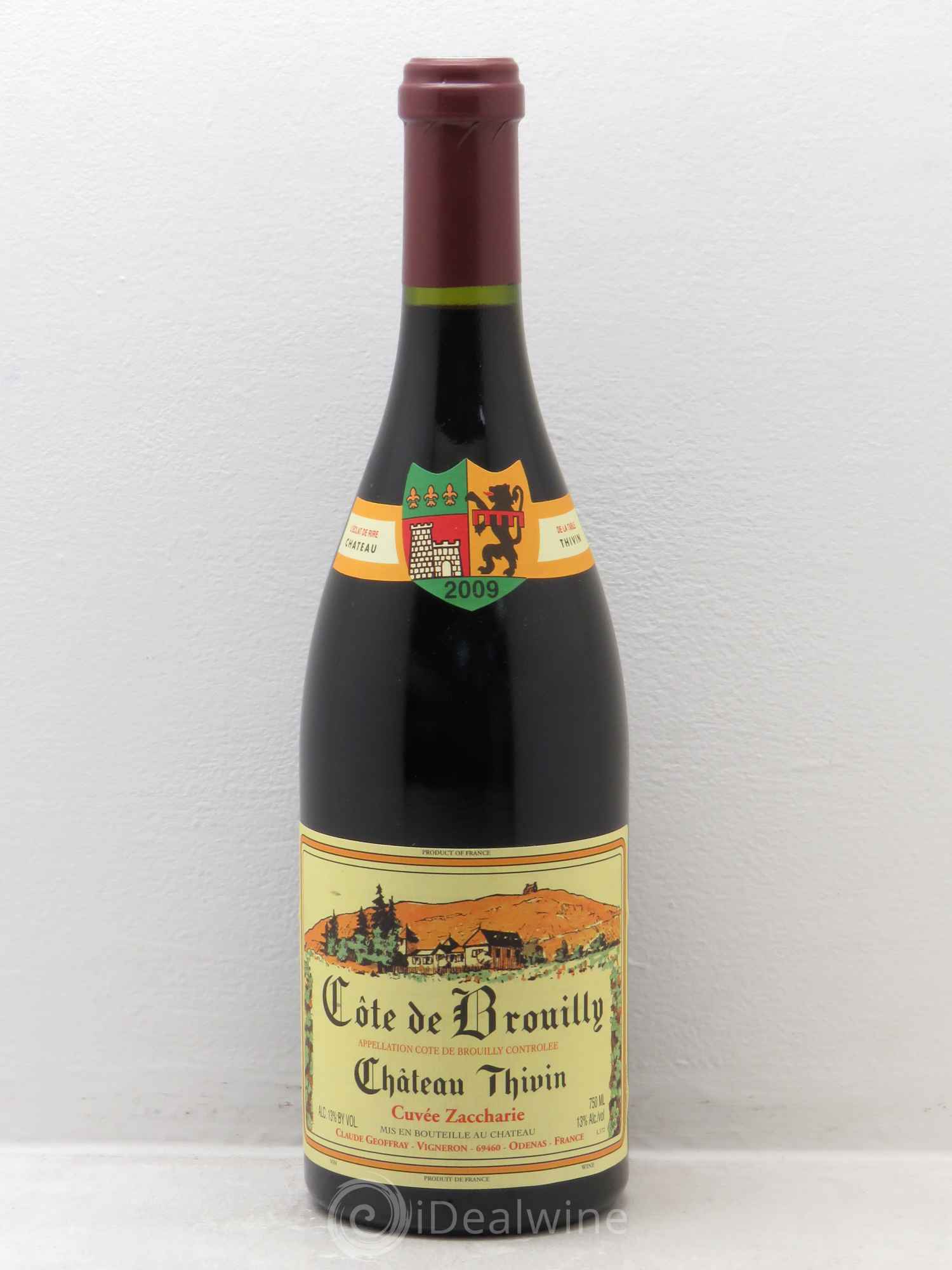 Côte de Brouilly Cuvée Zaccharie Château Thivin (sans prix de réserve) 2009 - Lot de 1 bouteille - 0