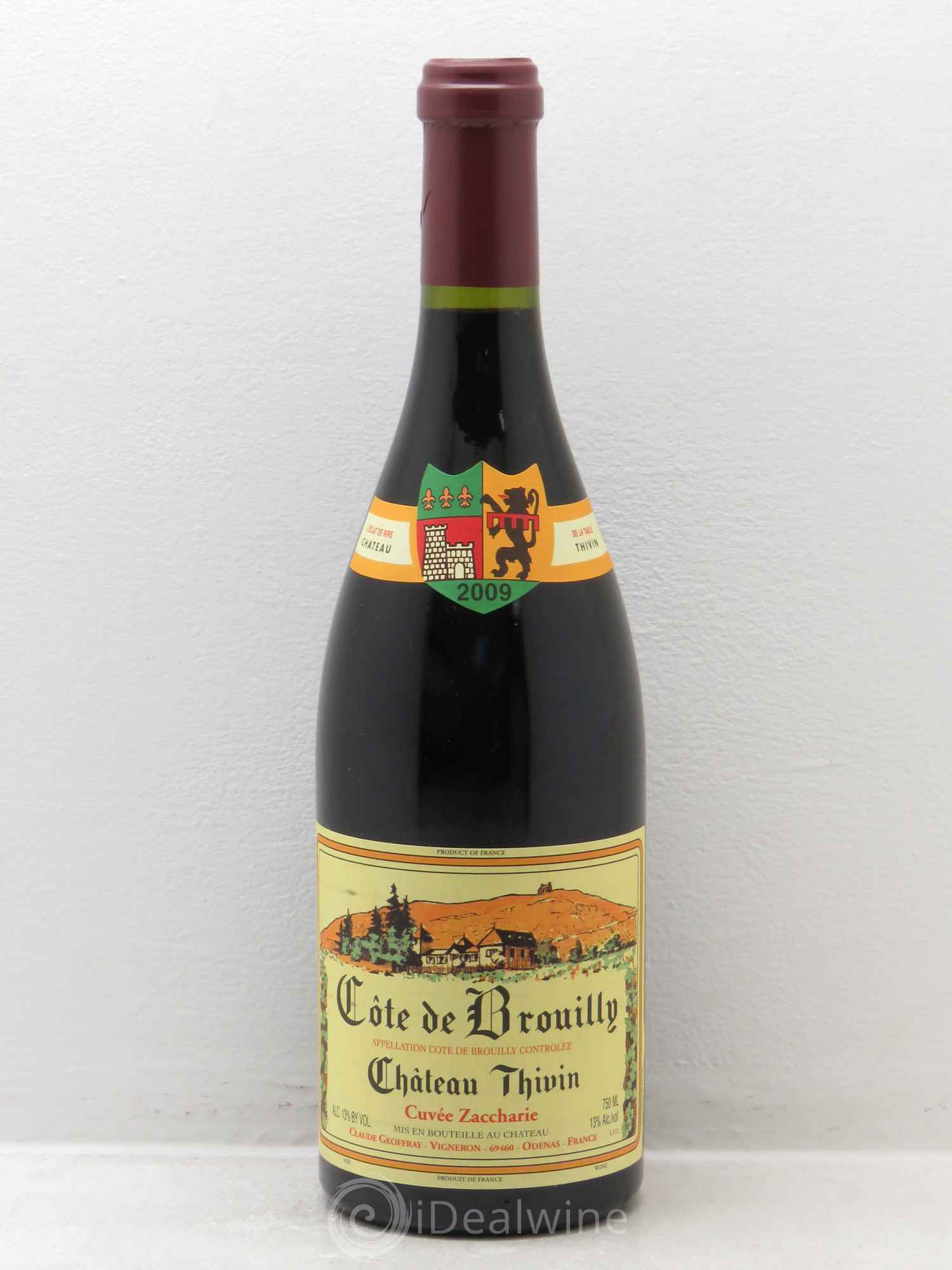 Côte de Brouilly Cuvée Zaccharie Château Thivin (sans prix de réserve) 2009 - Lot de 1 bouteille - 0