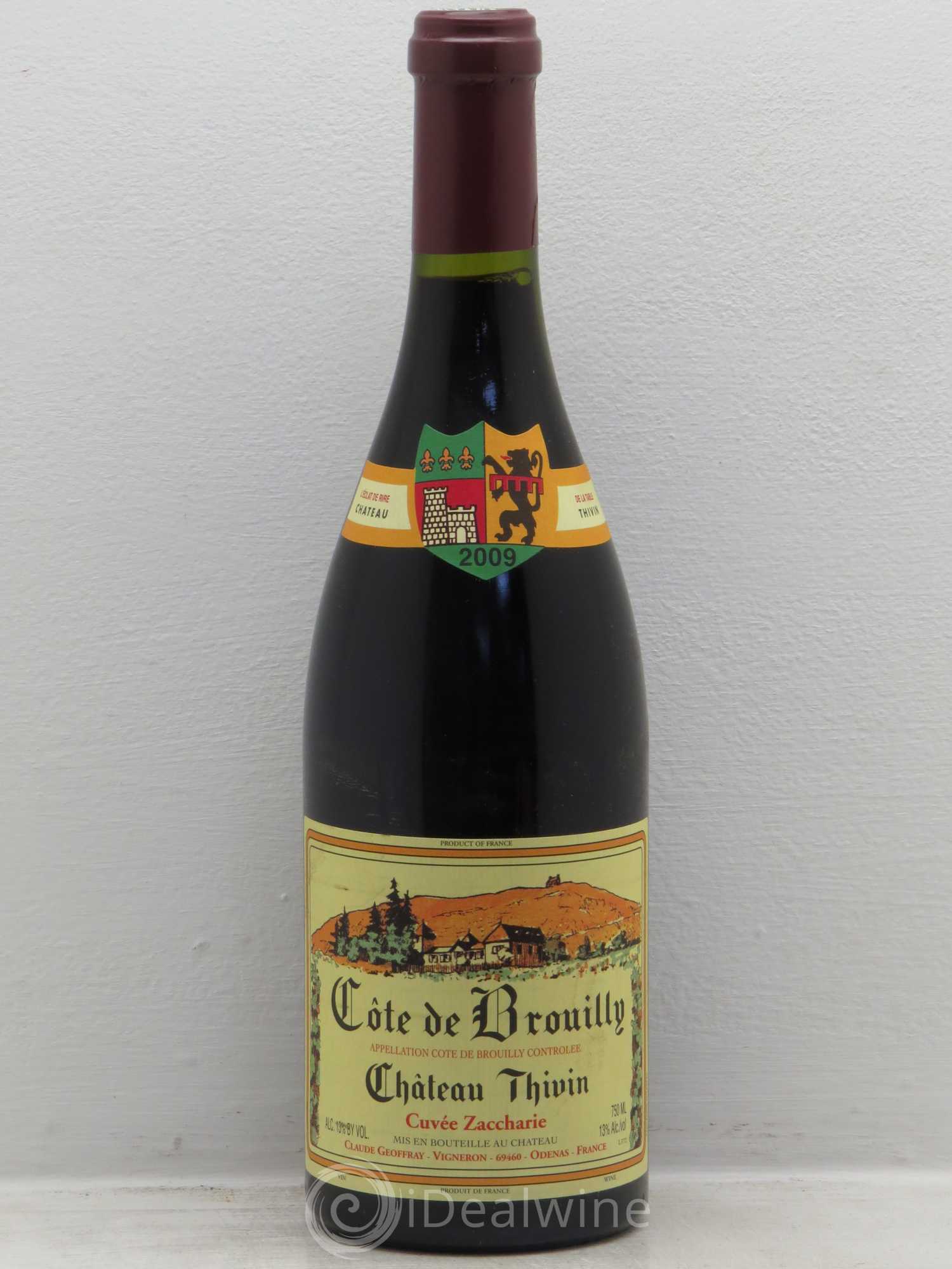 Côte de Brouilly Cuvée Zaccharie Château Thivin 2009 - Lot de 1 bouteille - 0