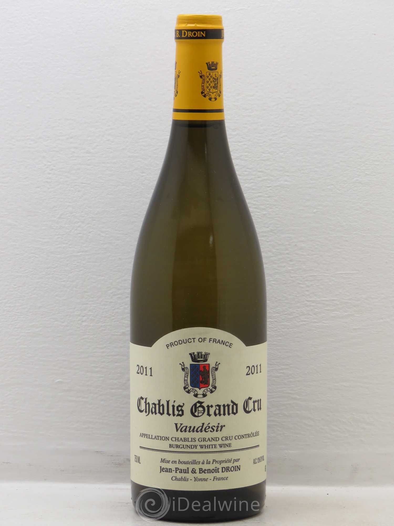 Chablis Grand Cru Vaudésir Jean-Paul & Benoît Droin (Domaine) 2011 - Lot de 1 bouteille - 0