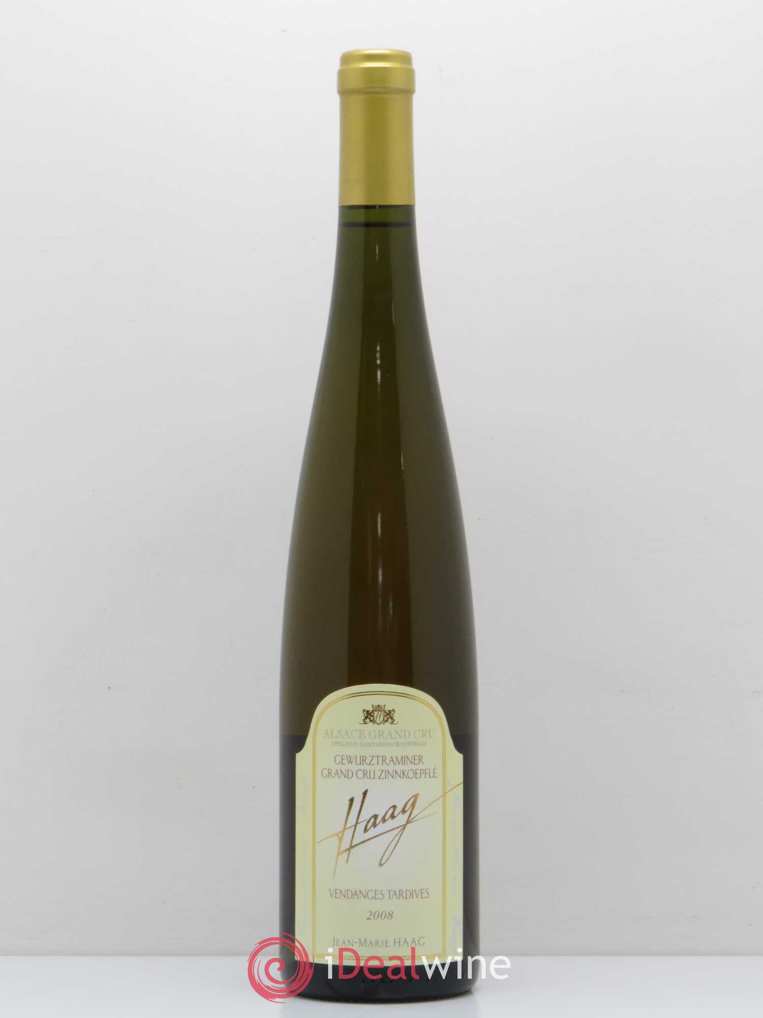 Gewurztraminer Grand Cru Zinnkoepflé Vendanges Tardives Jean-Marie Haag 2008 - Posten von 1 Flasche - 0