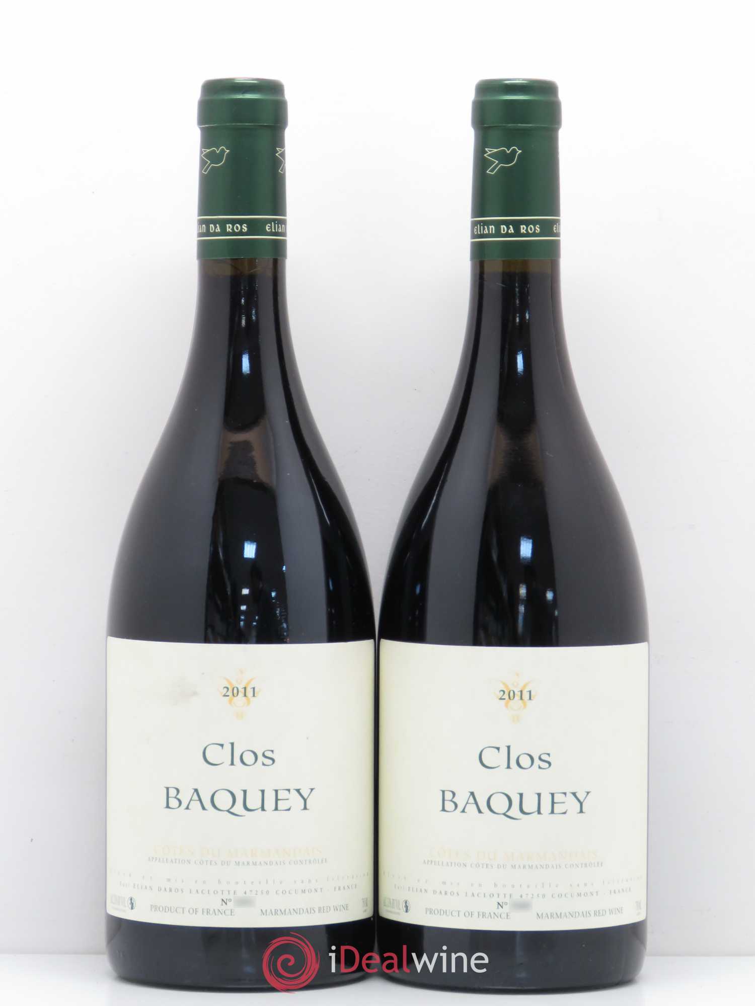 Côtes du Marmandais Clos Baquey Domaine Elian Da Ros 2011 - Posten von 2 Flaschen - 0