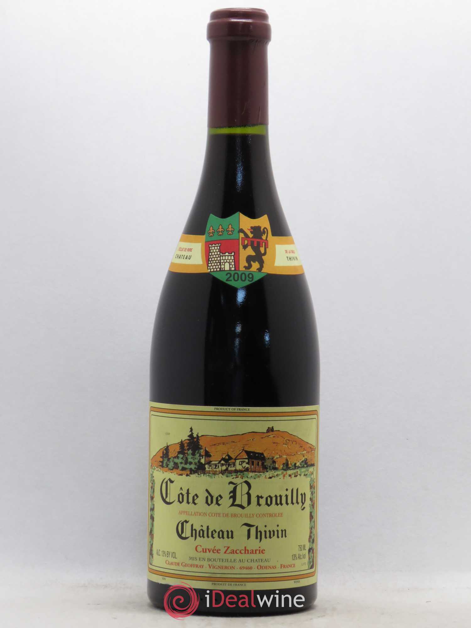 Côte de Brouilly Cuvée Zaccharie Château Thivin 2009 - Lot de 1 bouteille - 0