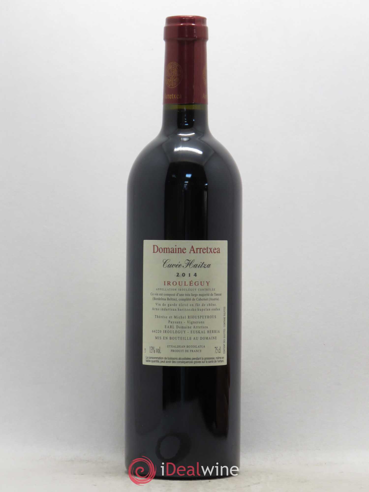 Irouléguy Cuvée Haitza Arretxea (Domaine) 2014 - Lot de 1 bouteille - 1