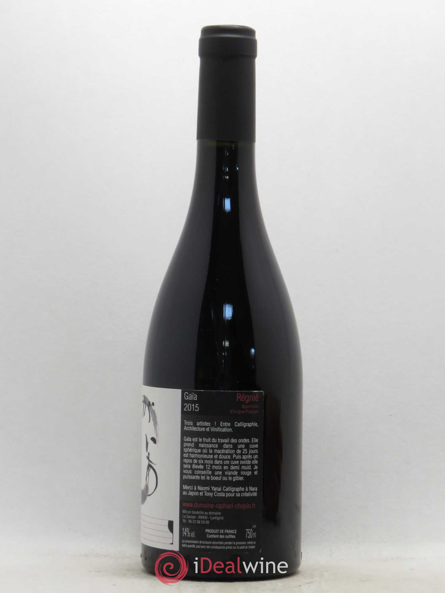 Régnié Gaia Domaine Raphael Chopin 2015 - Lot de 1 bouteille - 1
