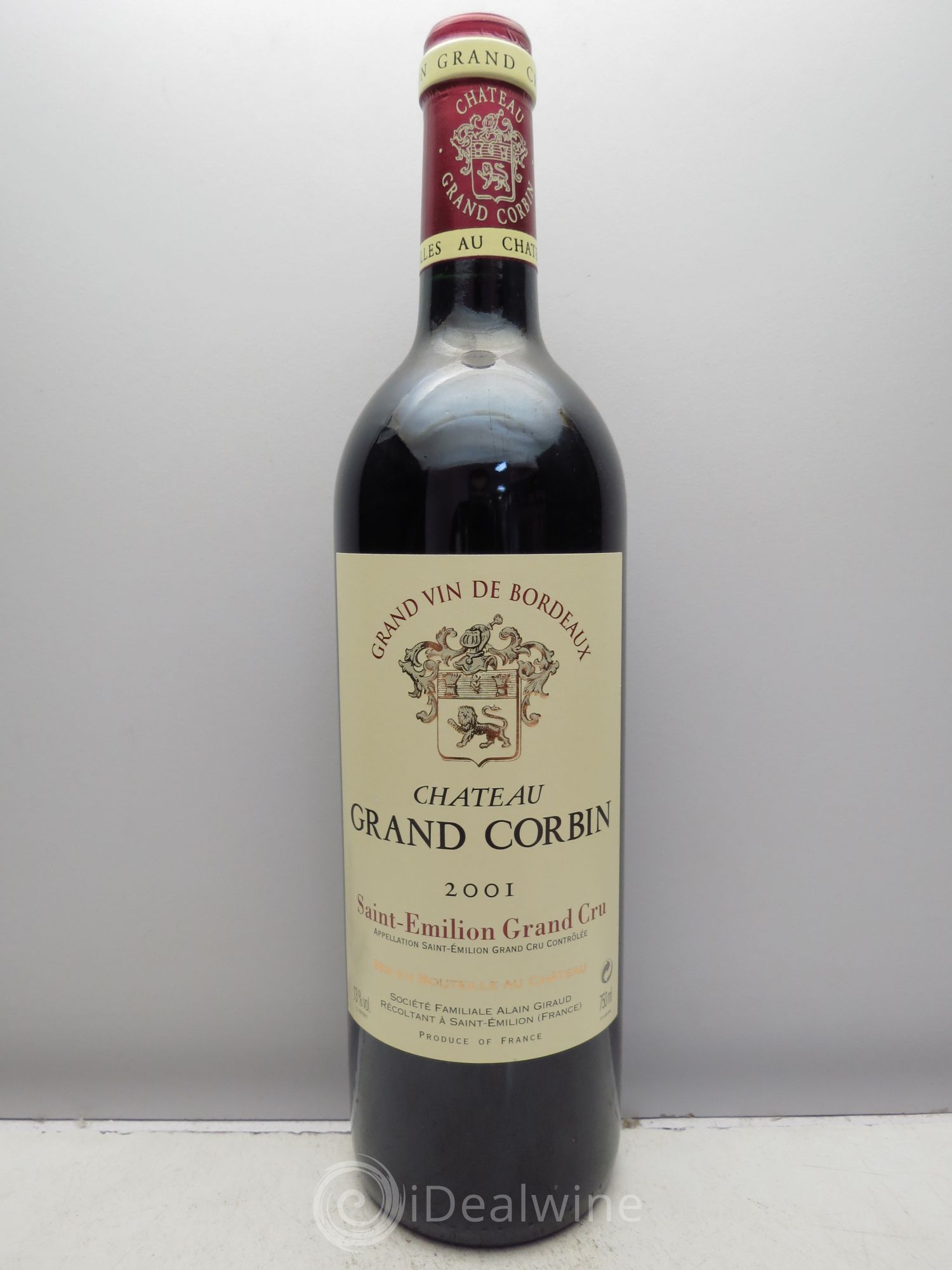 Château Grand Corbin Grand Cru Classé 2001 - Lot de 1 bouteille - 0