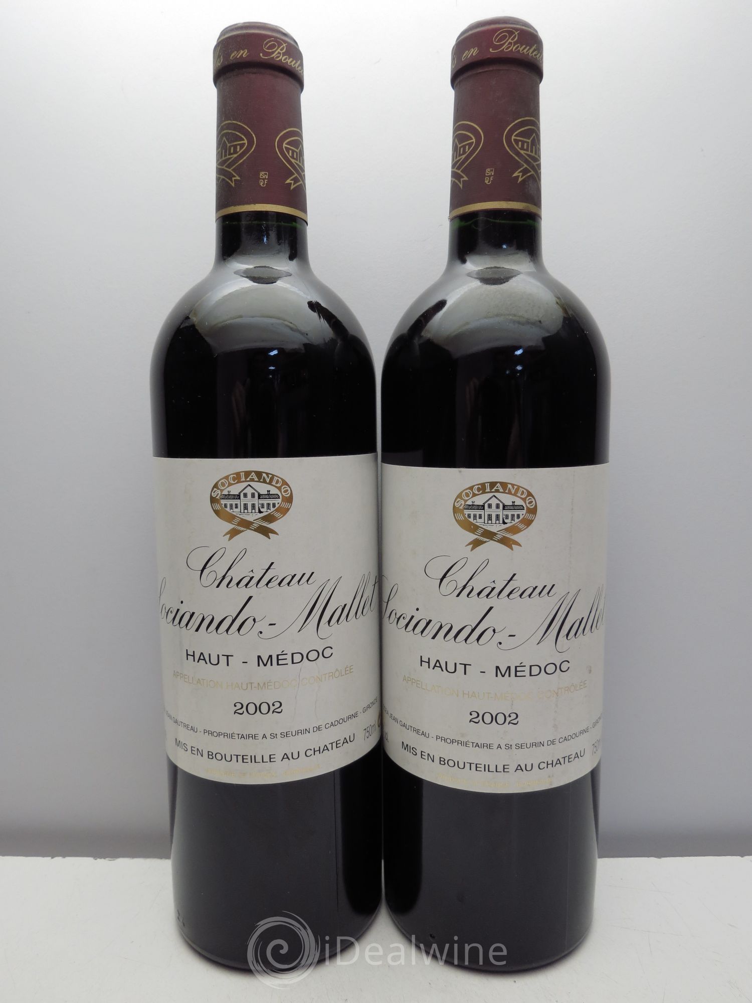 Château Sociando Mallet 2002 - Lot de 2 bouteilles - 0