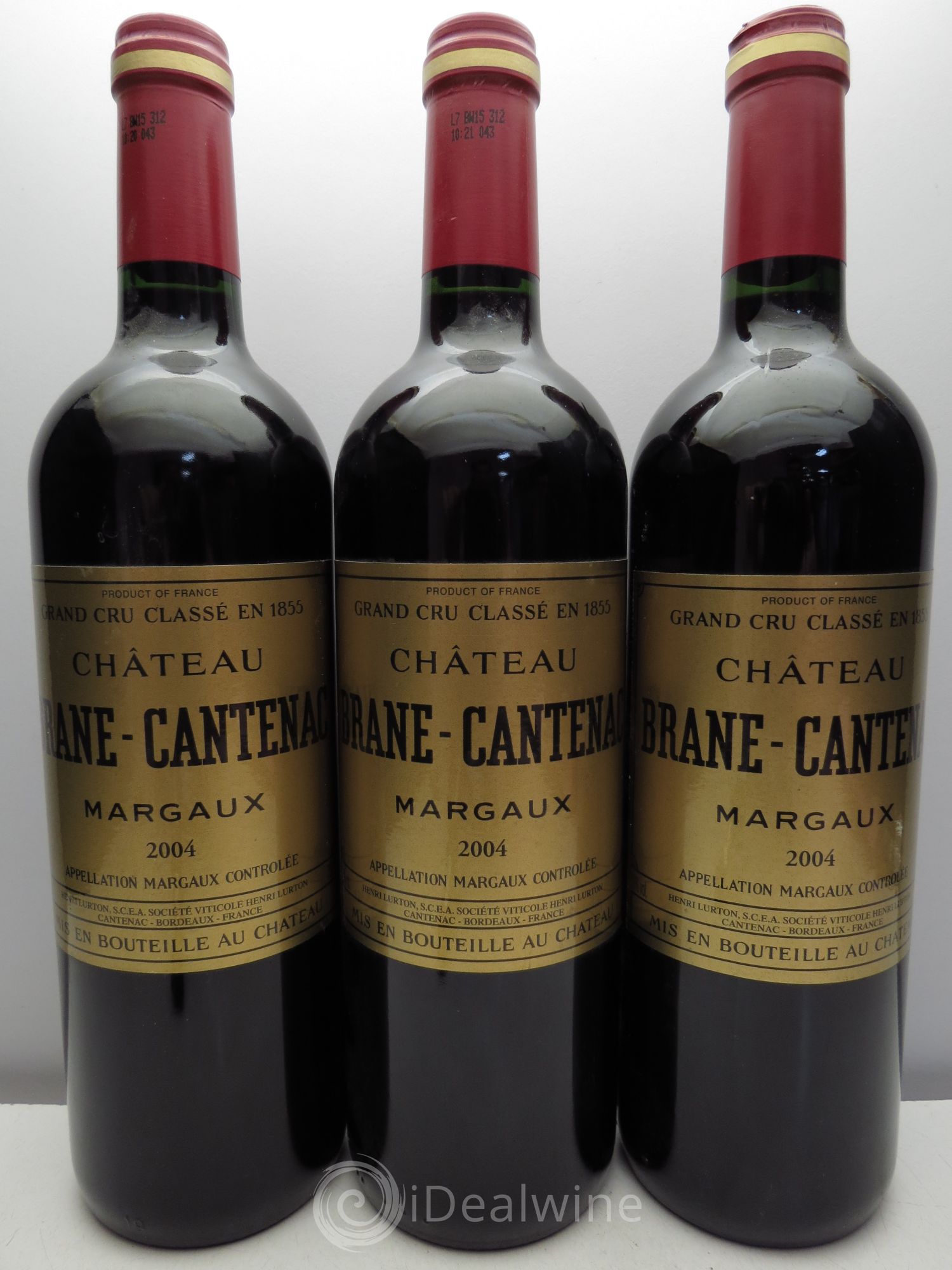 Château Brane Cantenac 2ème Grand Cru Classé 2004 - Lot de 3 bouteilles - 0