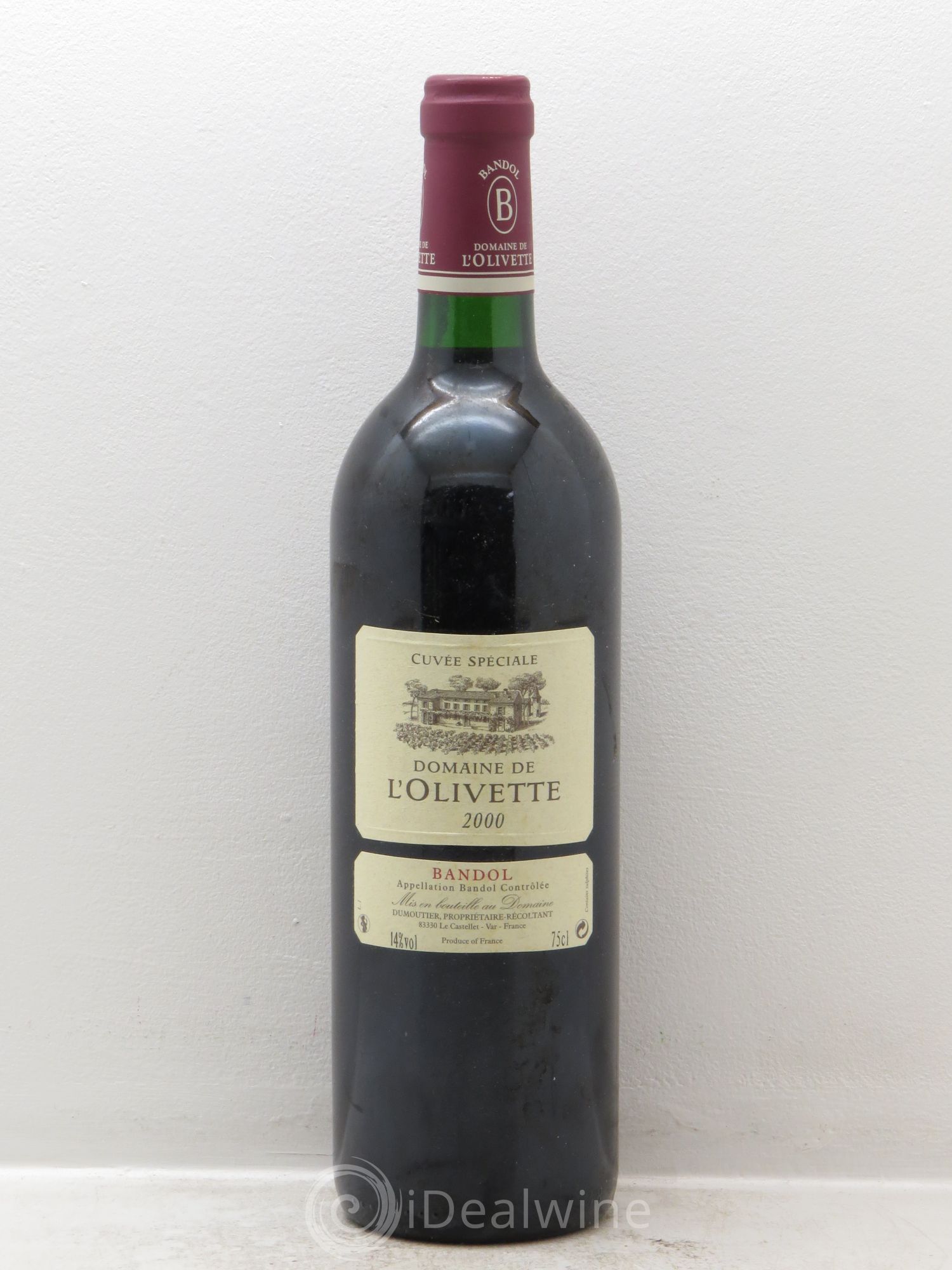 Bandol Cuvée Spéciale Domaine de l'Olivette 2000 - Lot de 1 bouteille - 0