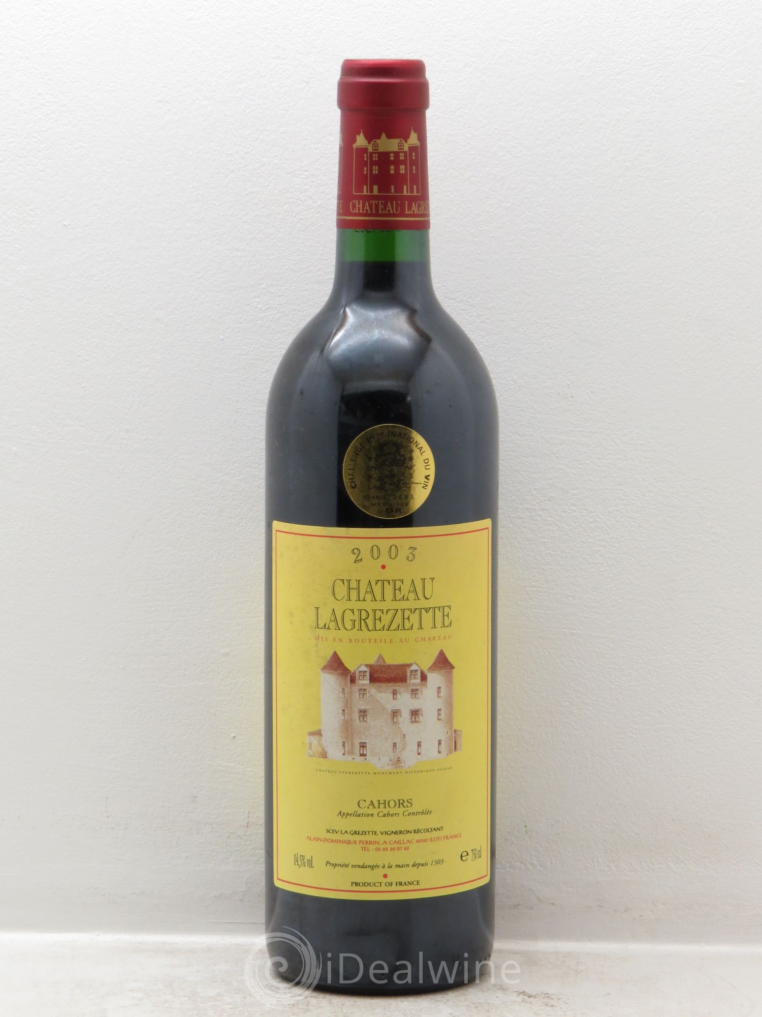 Cahors Château Lagrezette Alain Dominique Perrin 2003 - Lot de 1 bouteille - 0