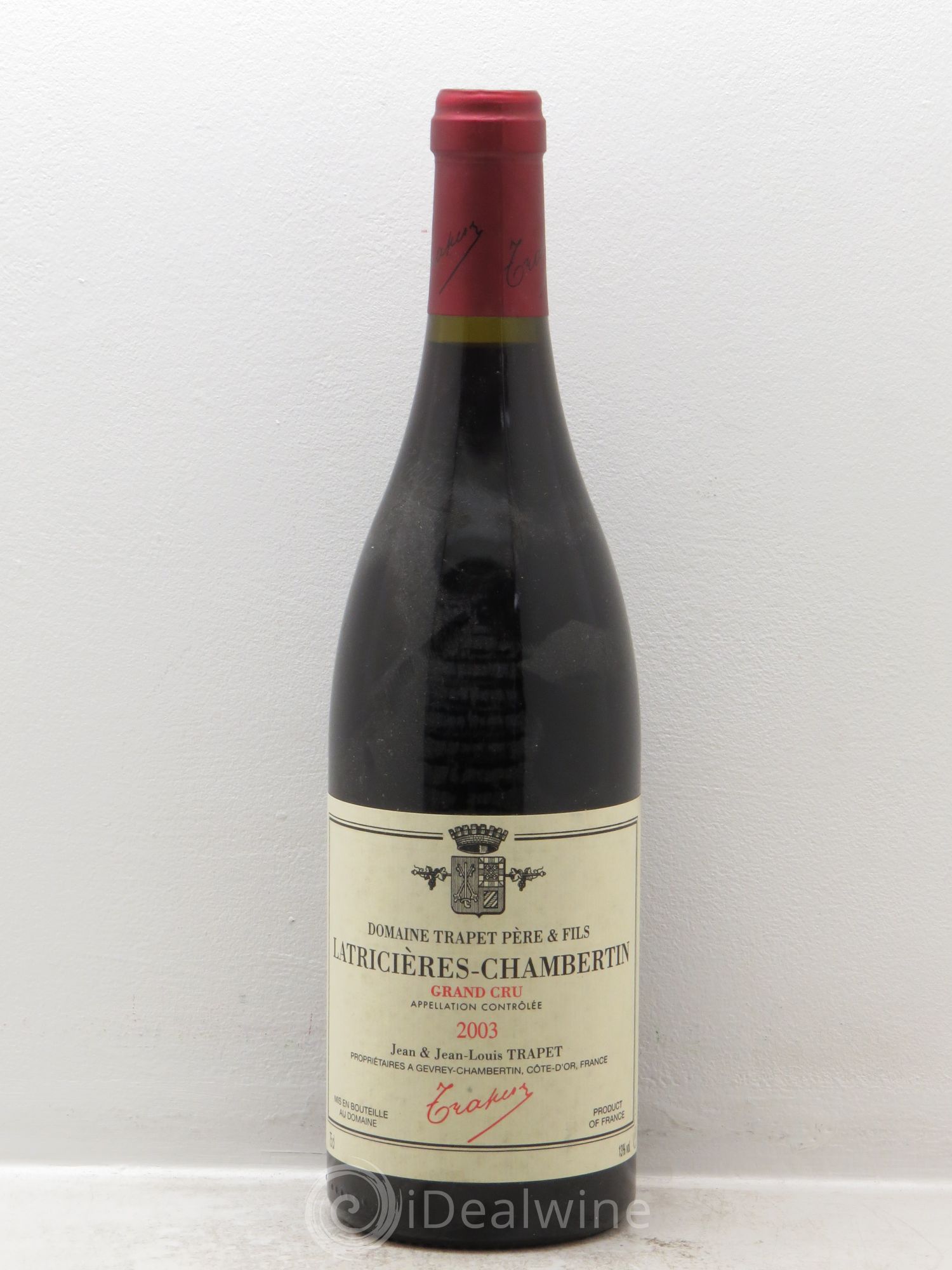 Latricières-Chambertin Grand Cru Domaine Trapet 2003 - Lot de 1 bouteille - 0