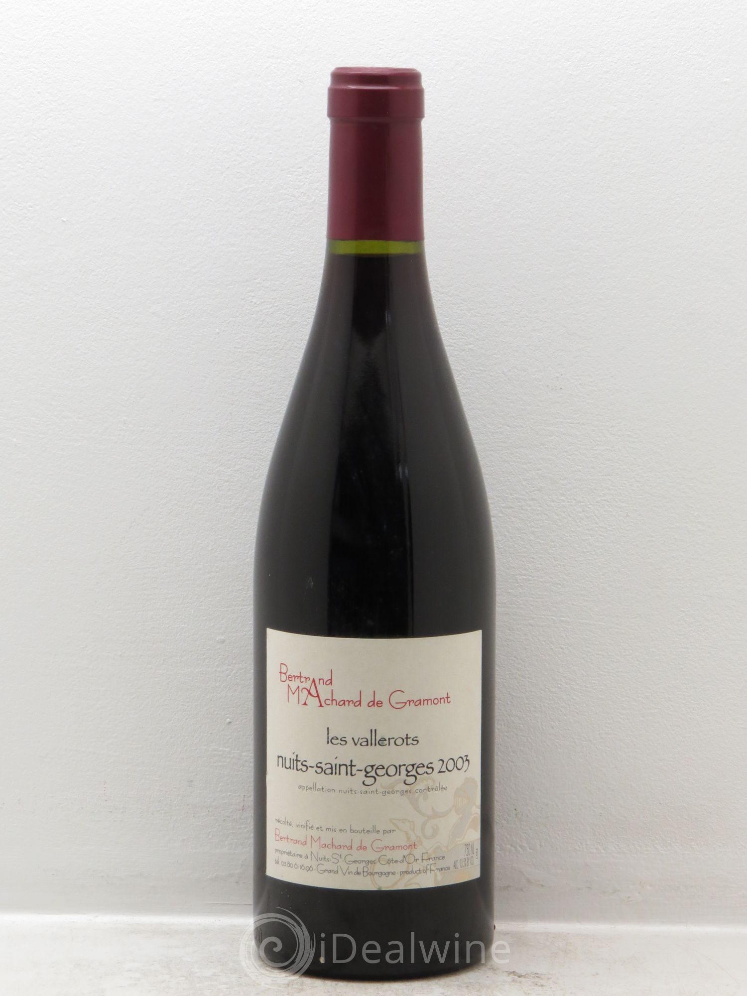 Nuits-Saint-Georges Les Vallerots - Domaine Machart de Gramont 2003 - Posten von 1 Flasche - 0