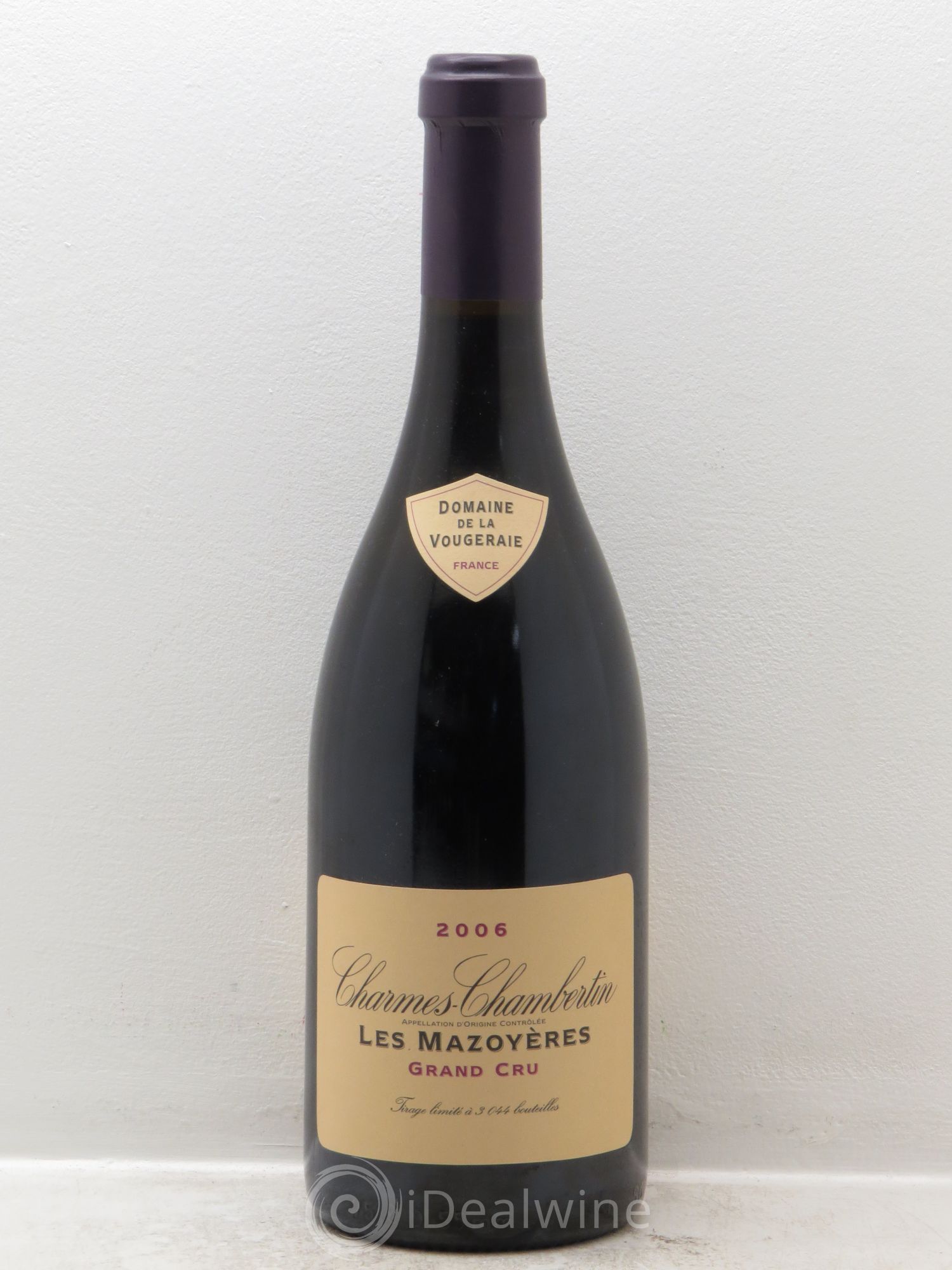Charmes-Chambertin Grand Cru Les Mazoyères La Vougeraie 2006 - Lot de 1 bouteille - 0
