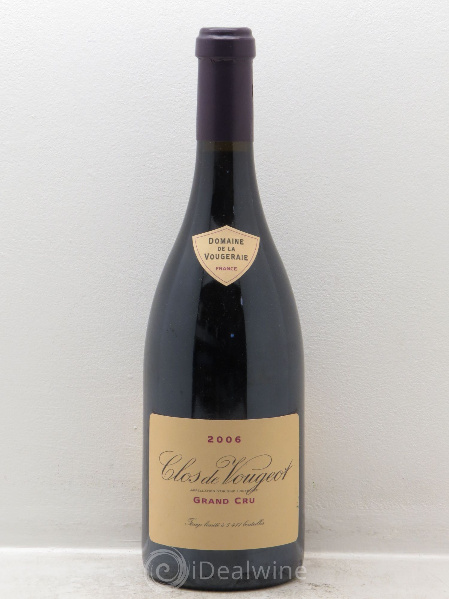 Clos de Vougeot Grand Cru Domaine de la Vougeraie 2006 - Posten von 1 Flasche - 0