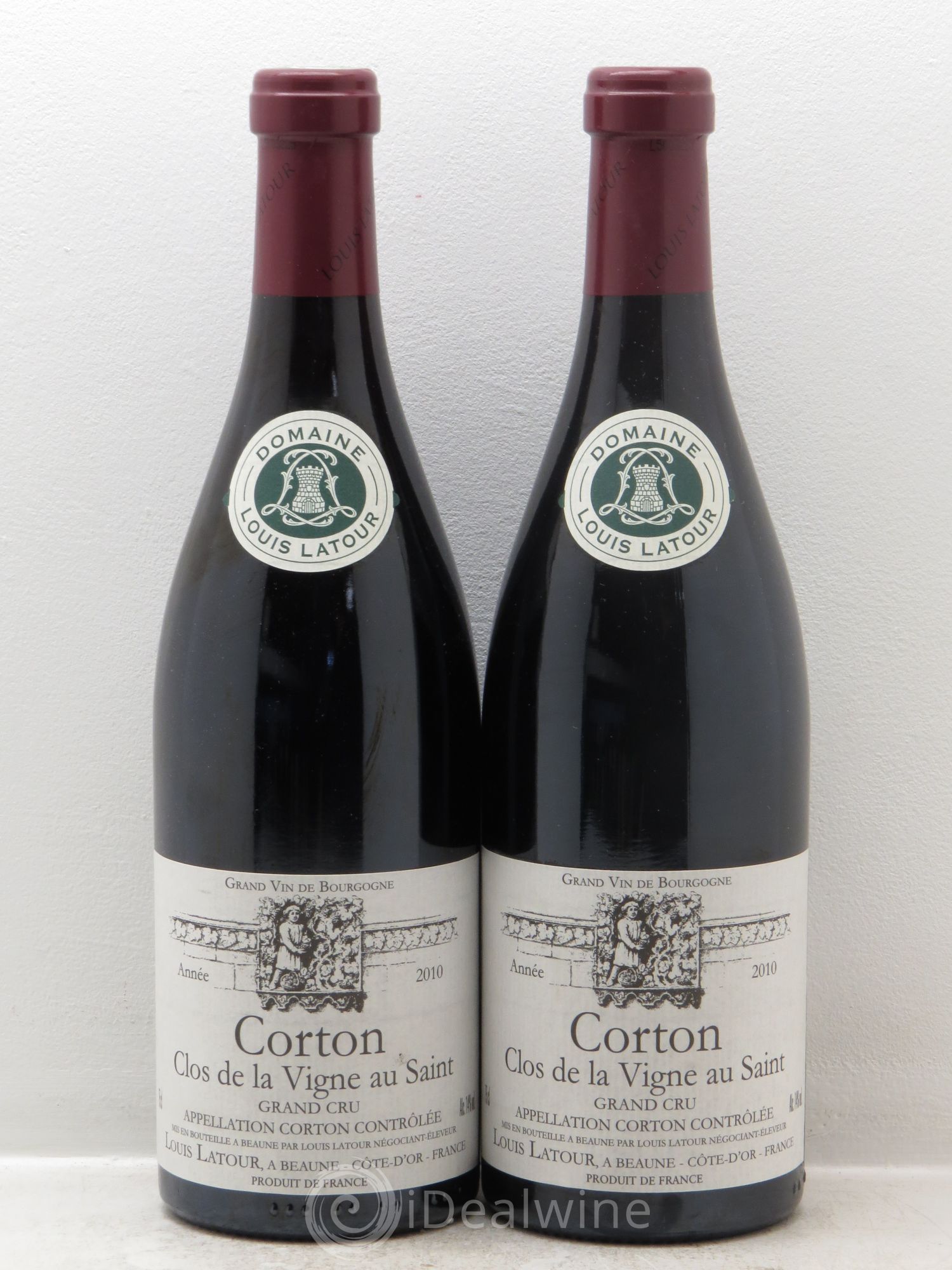 Corton Grand Cru Clos de la vigne au Saint Louis Latour 2010 - Lot de 2 bouteilles - 0