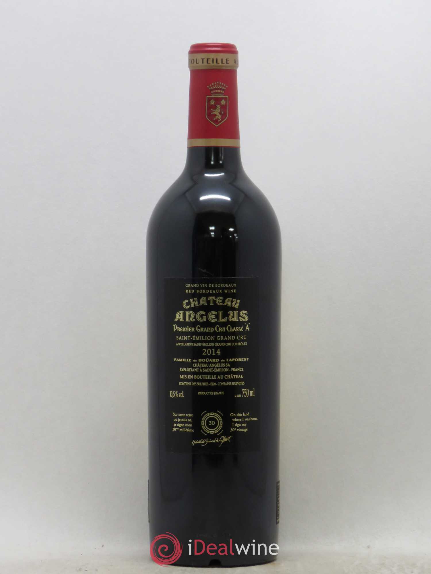 Château Angélus 1er Grand Cru Classé A 2014 - Lot de 1 bouteille - 1