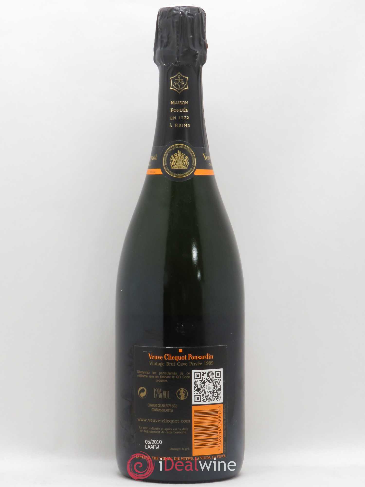 Brut Millésimé Veuve Clicquot Vintage Cave Privée 1989 - Lot de 1 bouteille - 1