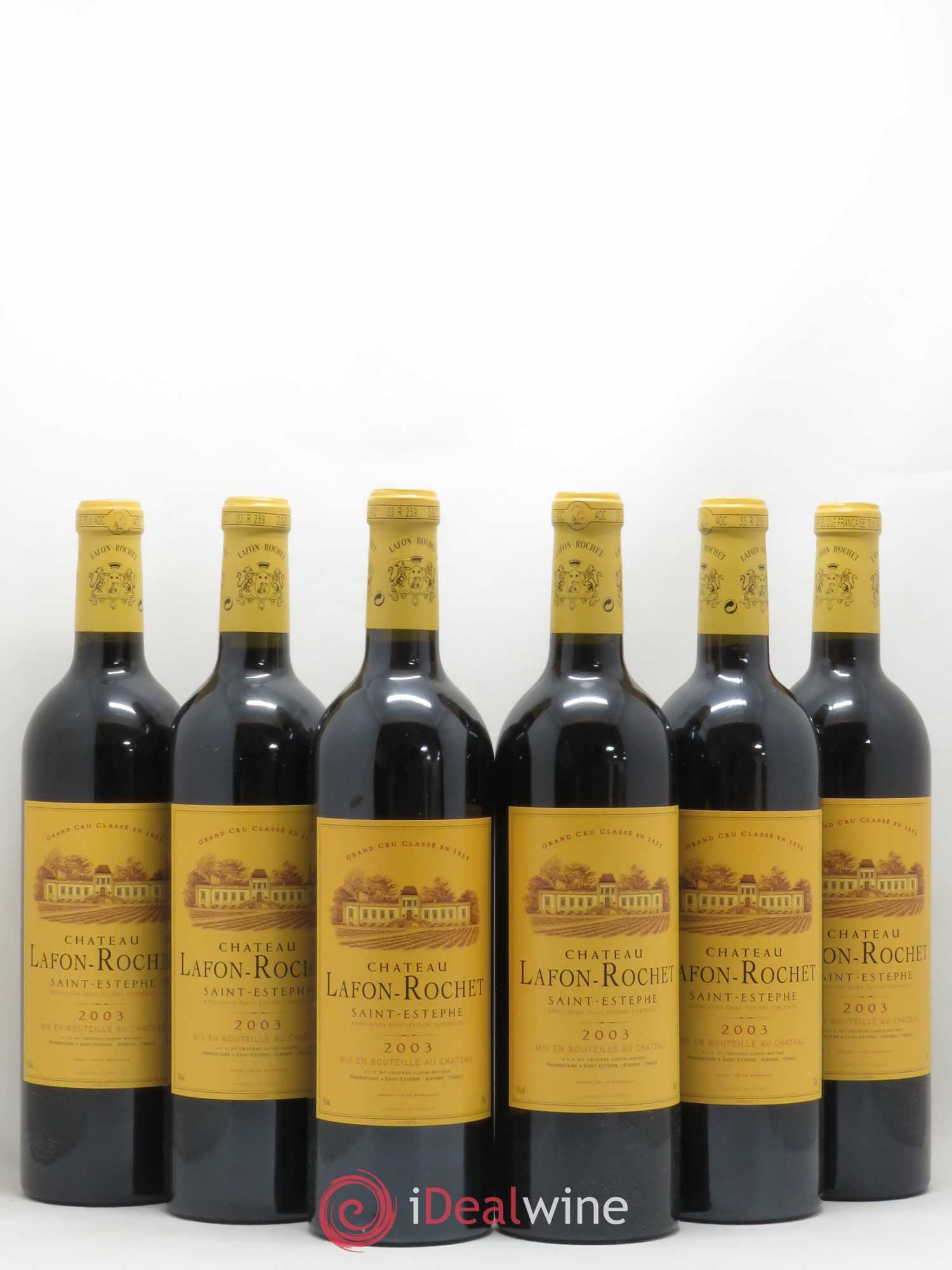 Château Lafon Rochet 4ème Grand Cru Classé 2003 - Lot de 6 bouteilles - 0