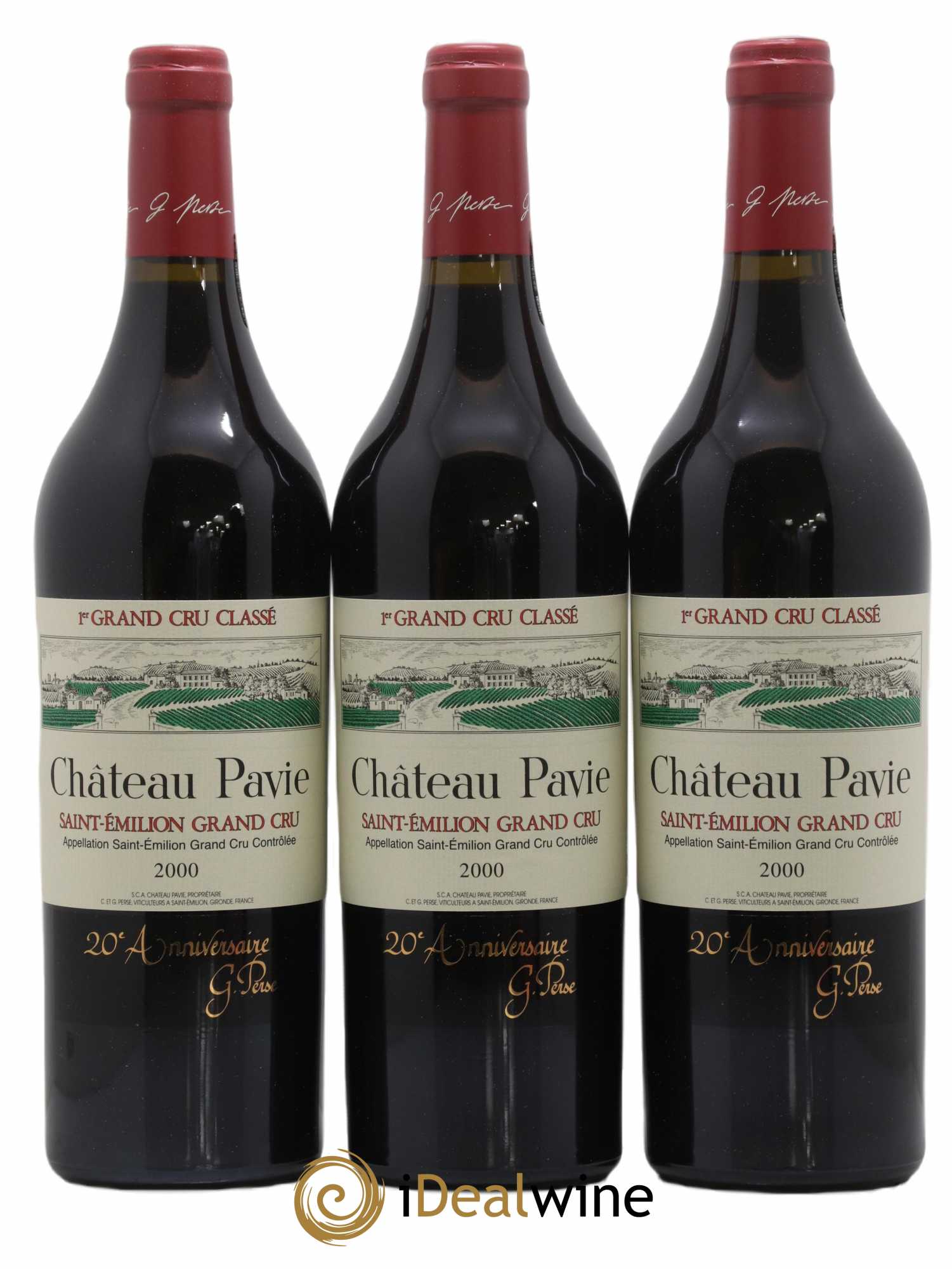 Château Pavie 1er Grand Cru Classé A 2000 - Lot de 3 bouteilles - 0